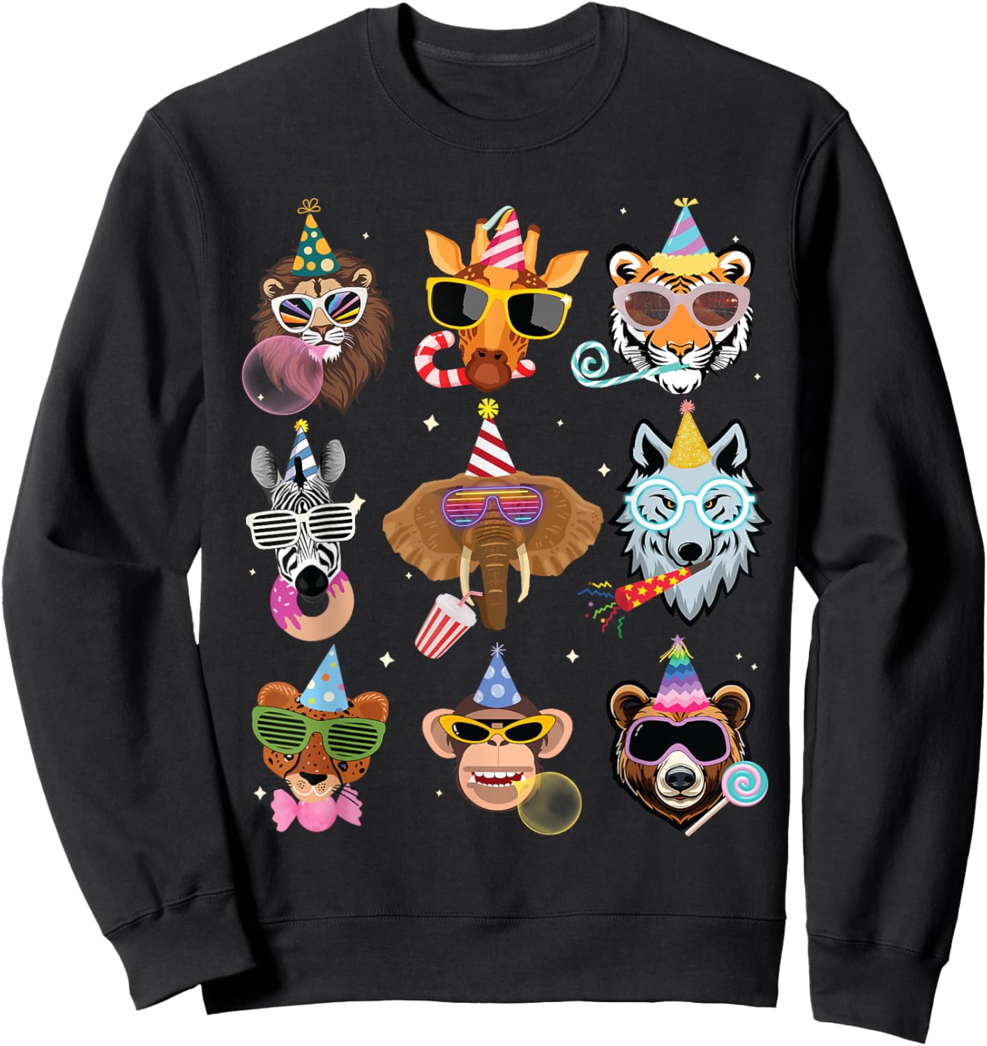 Men Women and Kids Zoo Day Wildlife Animals Birthday Parties Sweatshirt - Sweatshirt | Black