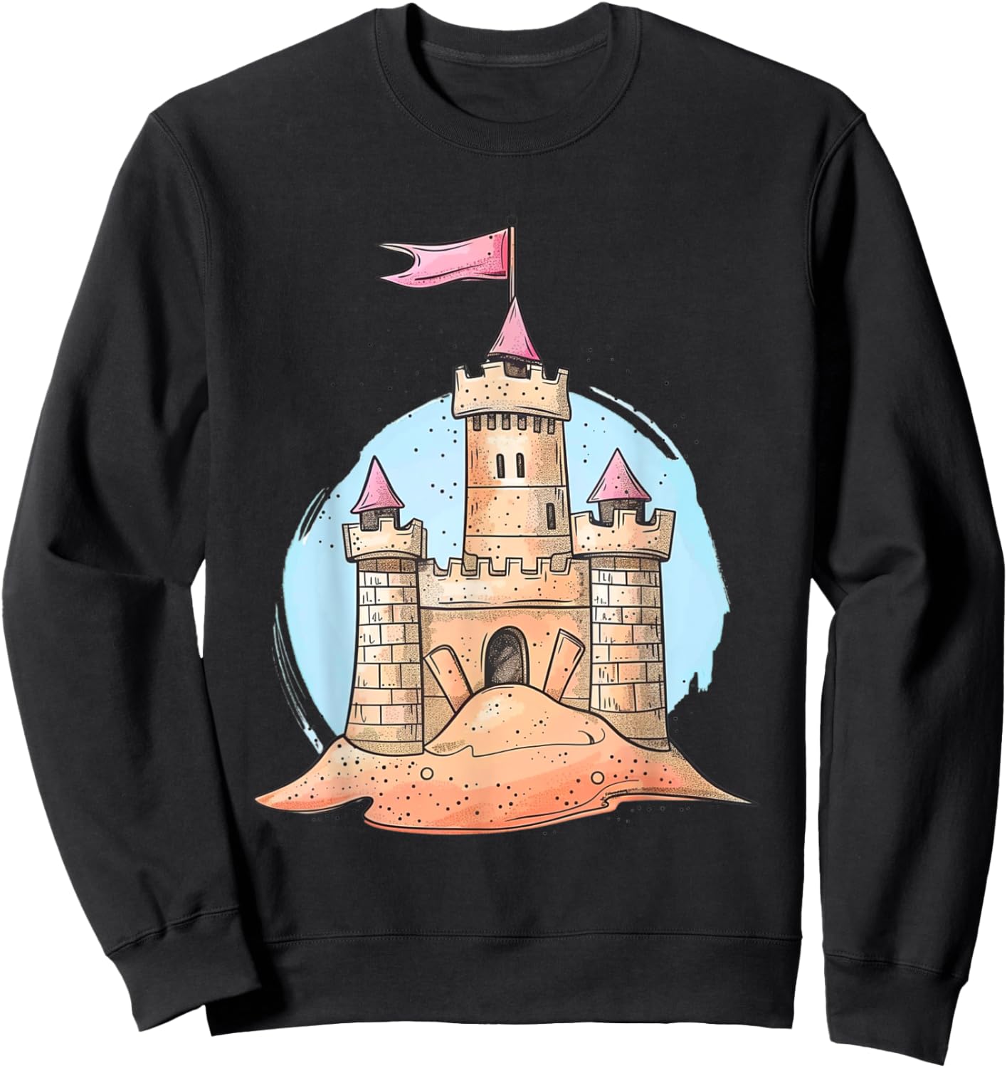 Sandcastle Dreams Beach Fun Kids Design Sweatshirt - Sweatshirt | Black