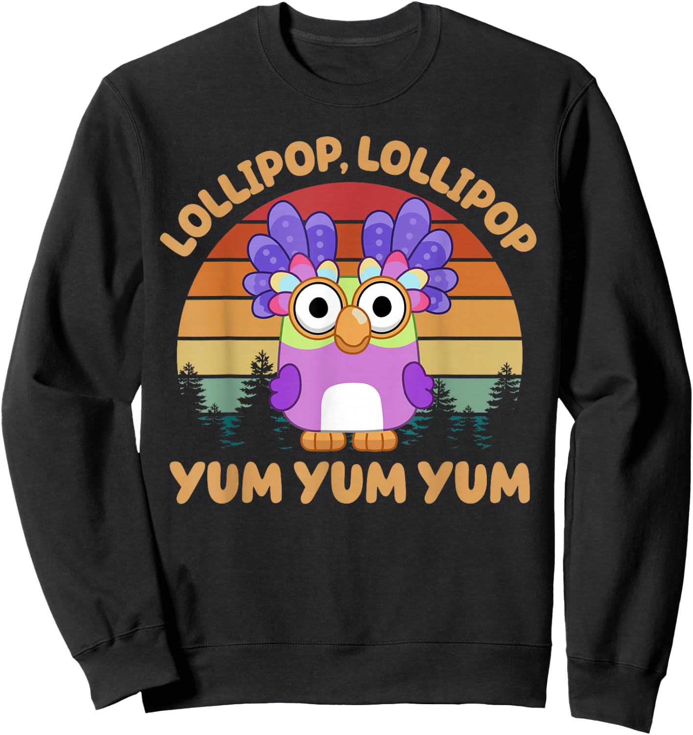 Chattermax Lollipop Lollipop Yum Yum Yum Sweatshirt - Sweatshirt | Black