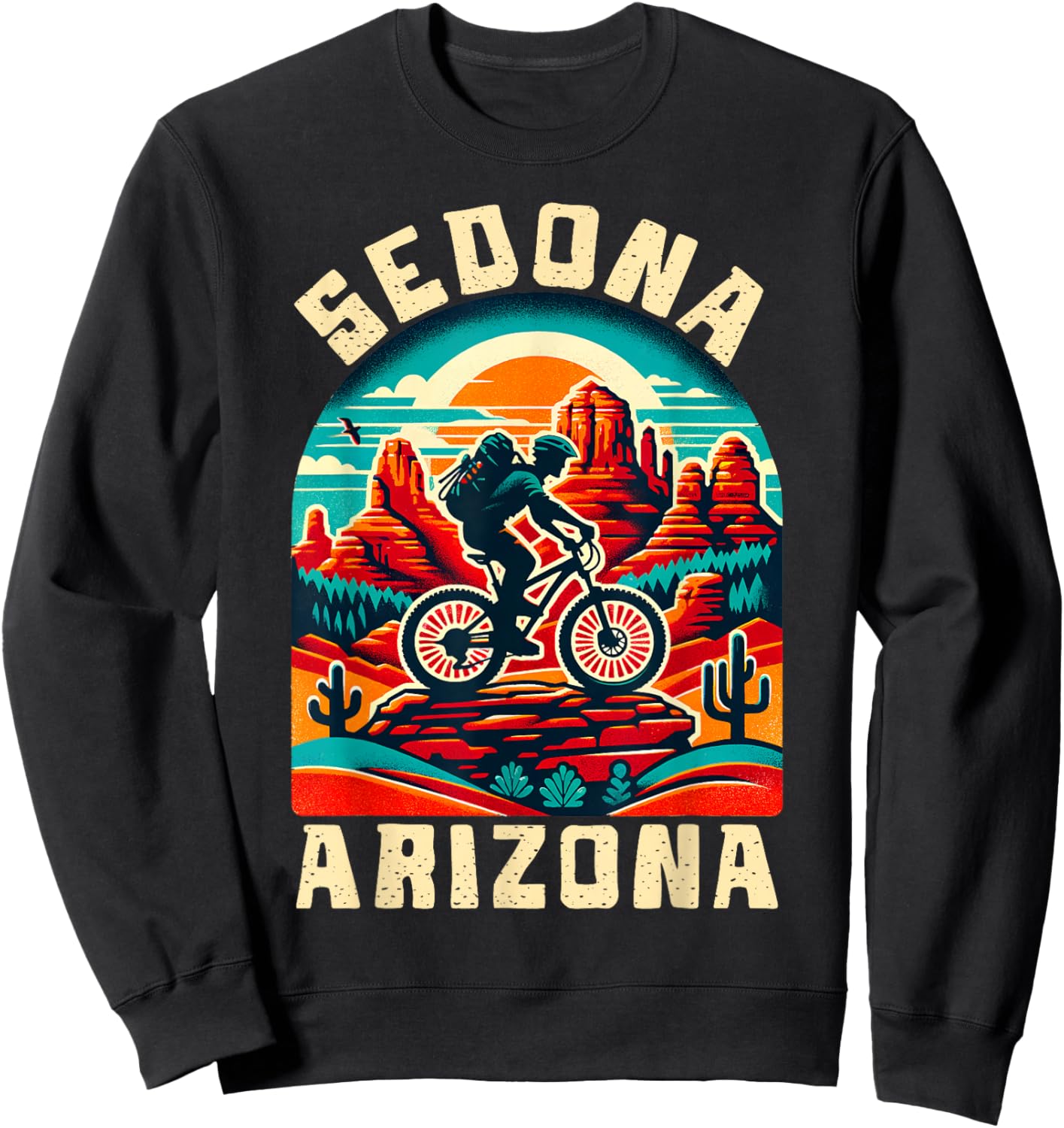 Sedona Arizona Biking MTB Mountain Bike Sweatshirt - Sweatshirt | Black
