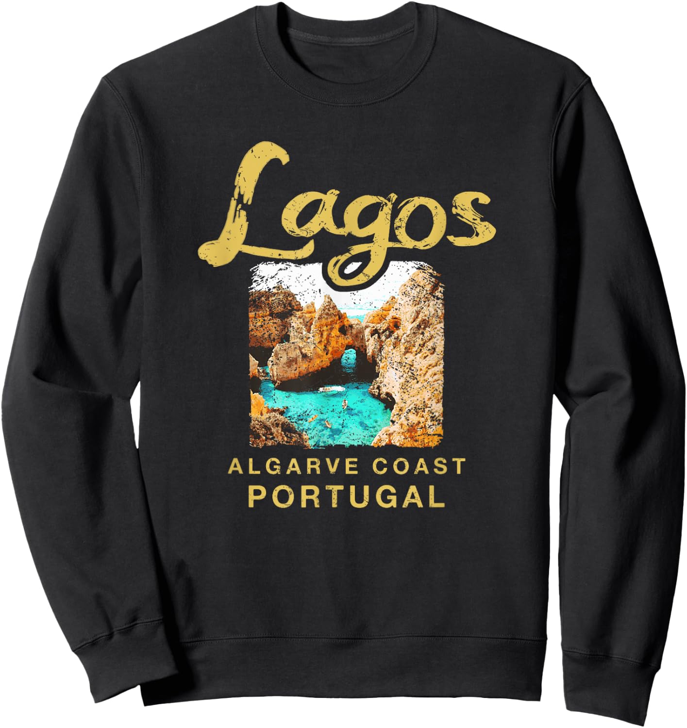 Lagos Portugal Algarve Coast Portuguese Vintage Sweatshirt - Sweatshirt | Black