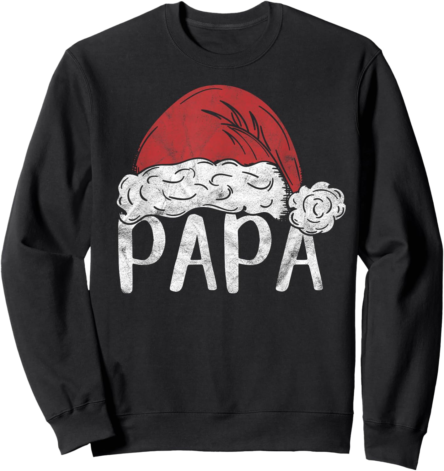 Papa Claus Christmas Costume Gift Santa Matching Family Xmas Sweatshirt - Sweatshirt | Black
