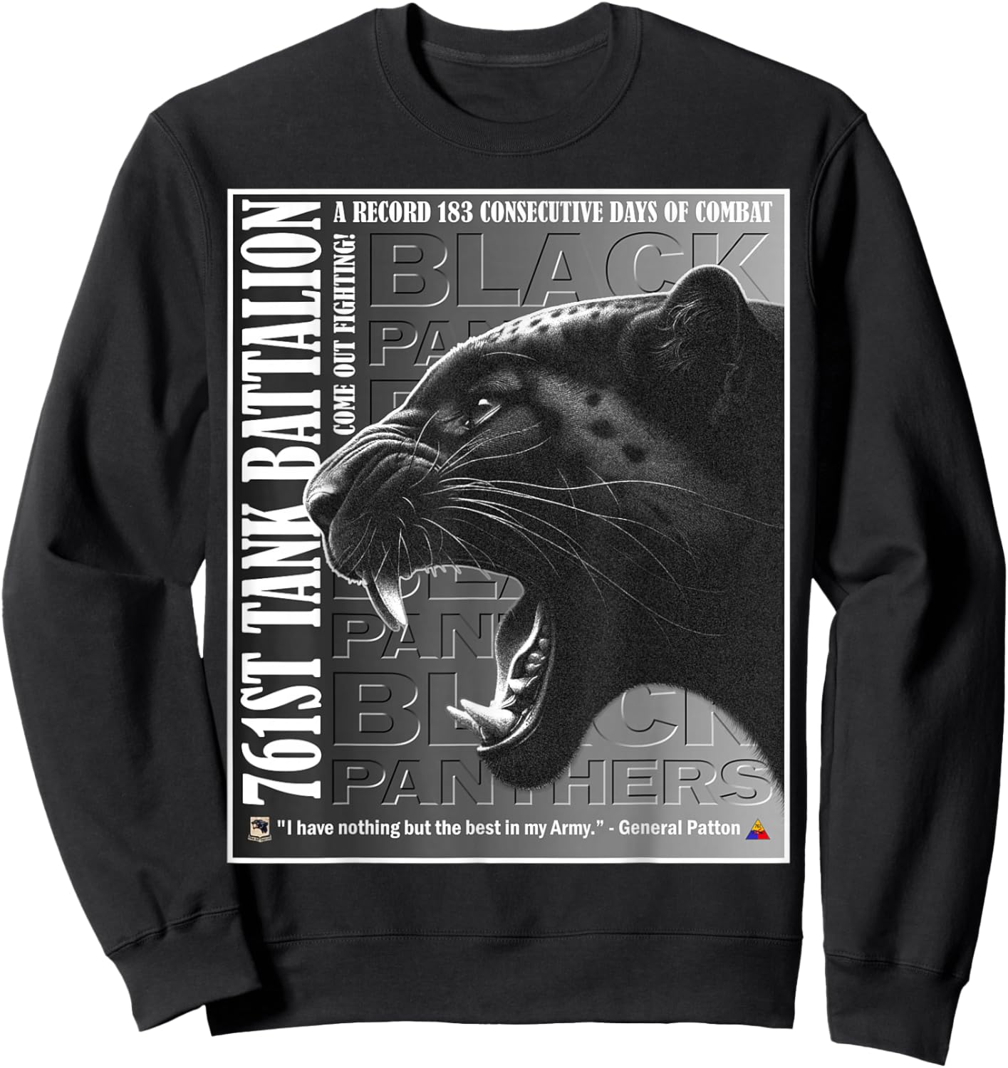 Authentic Black Panthers 761st Tank Battalion WWII Legacy Sweatshirt - Sweatshirt | Black
