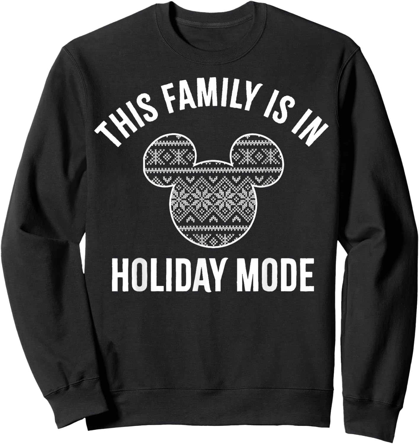 Disney Mickey And Friends Christmas Family Holiday Mode Sweatshirt - Sweatshirt | Black