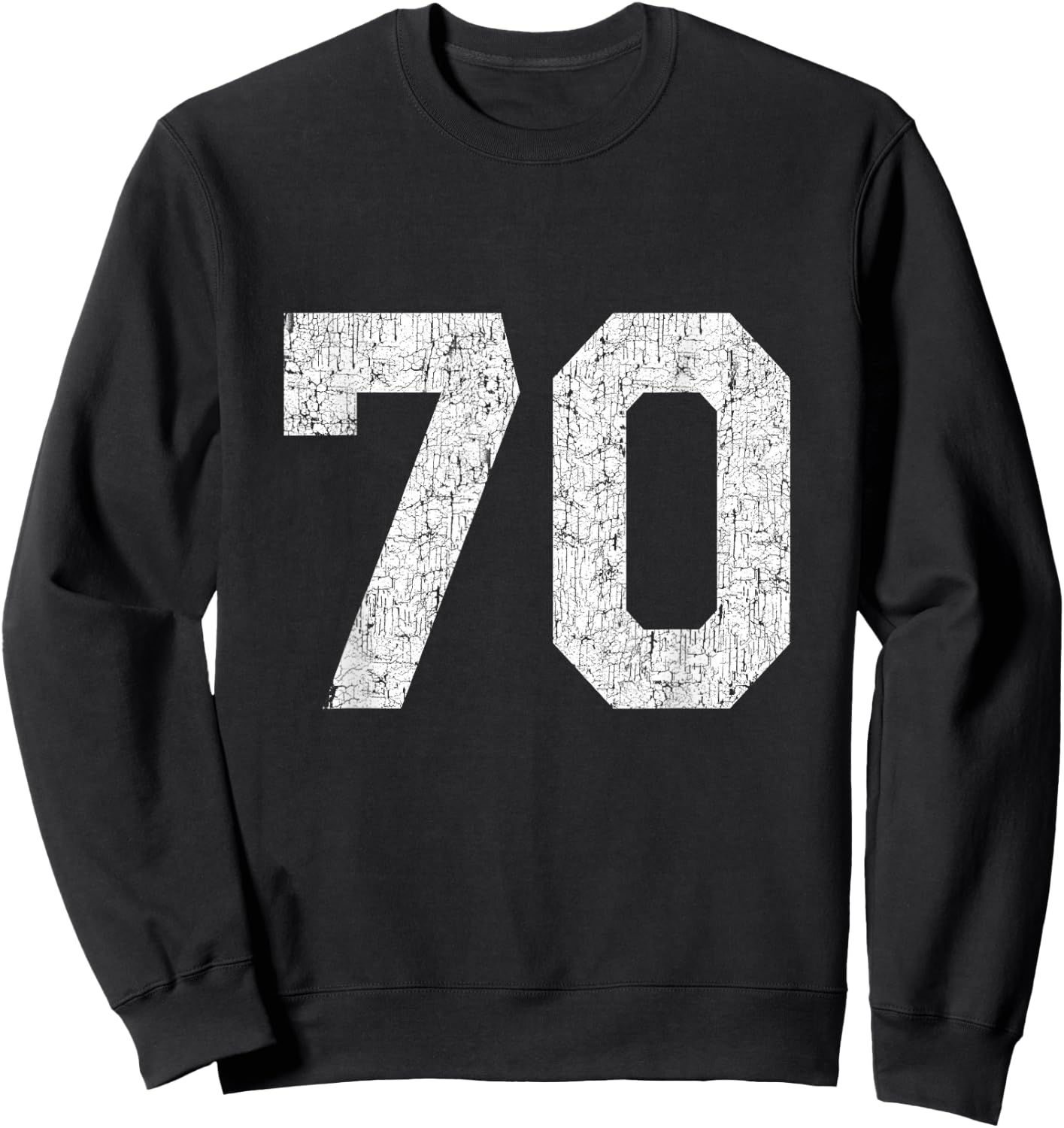 #70 Jersey Uniform Varsity Sports Number, 70th Birthday Sweatshirt - Sweatshirt | Black