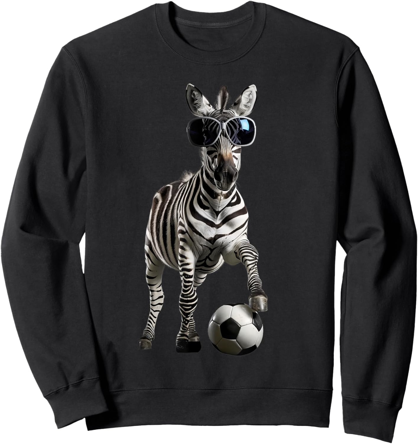 Zebra Soccer Football Sweatshirt - Sweatshirt | Black