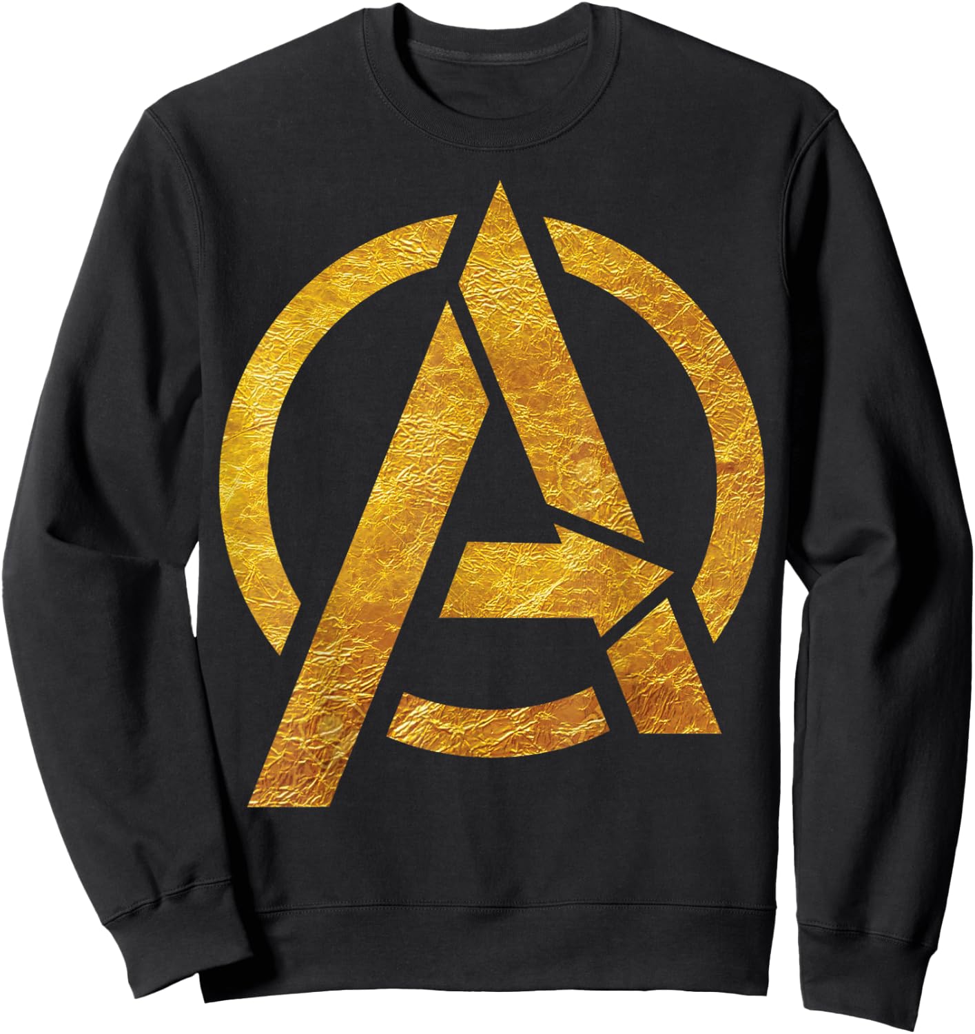Marvel Avengers Gold Foil Chest Logo Small Sweatshirt - Sweatshirt | Black