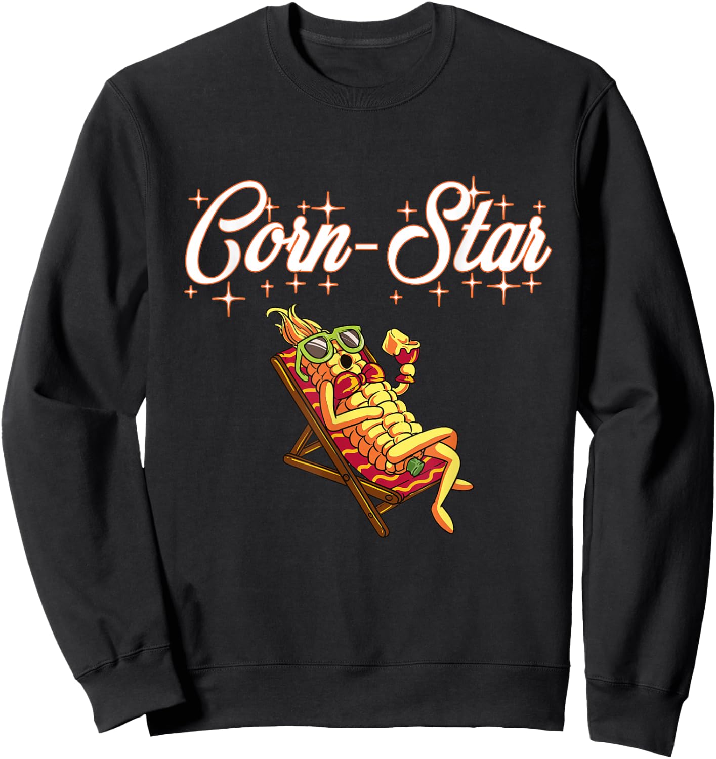 Corn Star Funny Maize Farmer Pornstar Sweatshirt - Sweatshirt | Black