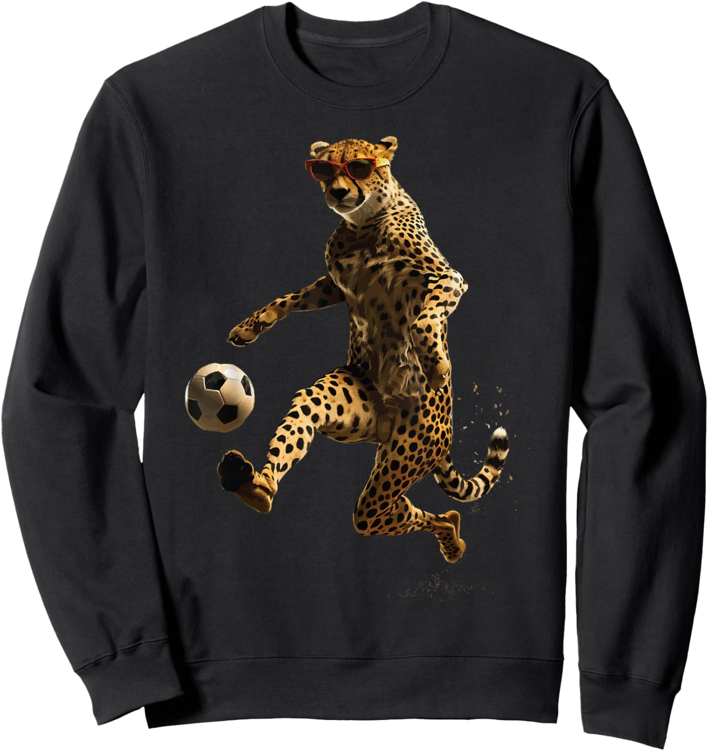 Cheetah Soccer Football Sweatshirt - Sweatshirt | Black