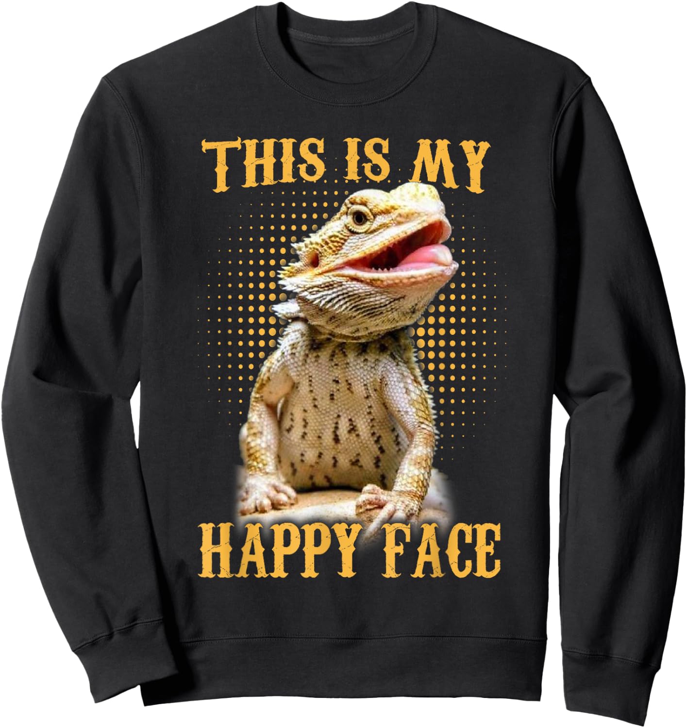 This is My Happy Face Bearded Dragon Funny Gift Girls Kids Small Sweatshirt - Sweatshirt | Black