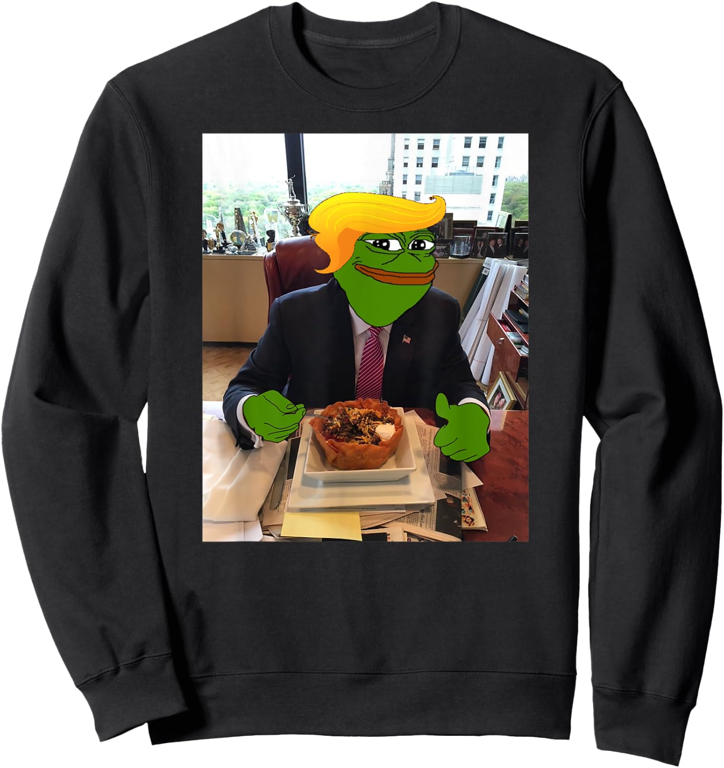 President Donald Trump Taco Bowl Funny Meme Sweatshirt - Sweatshirt | Black