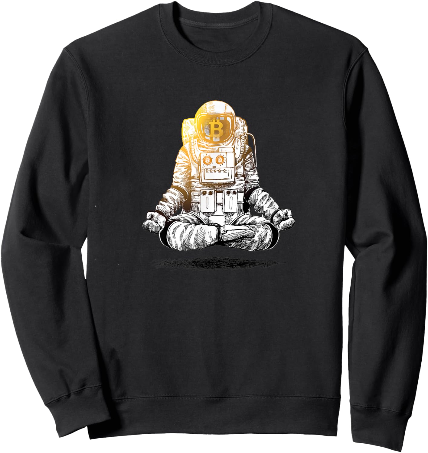 Bitcoin To The Moon - Crypto Chill Astronaut Sweatshirt - Sweatshirt | Black