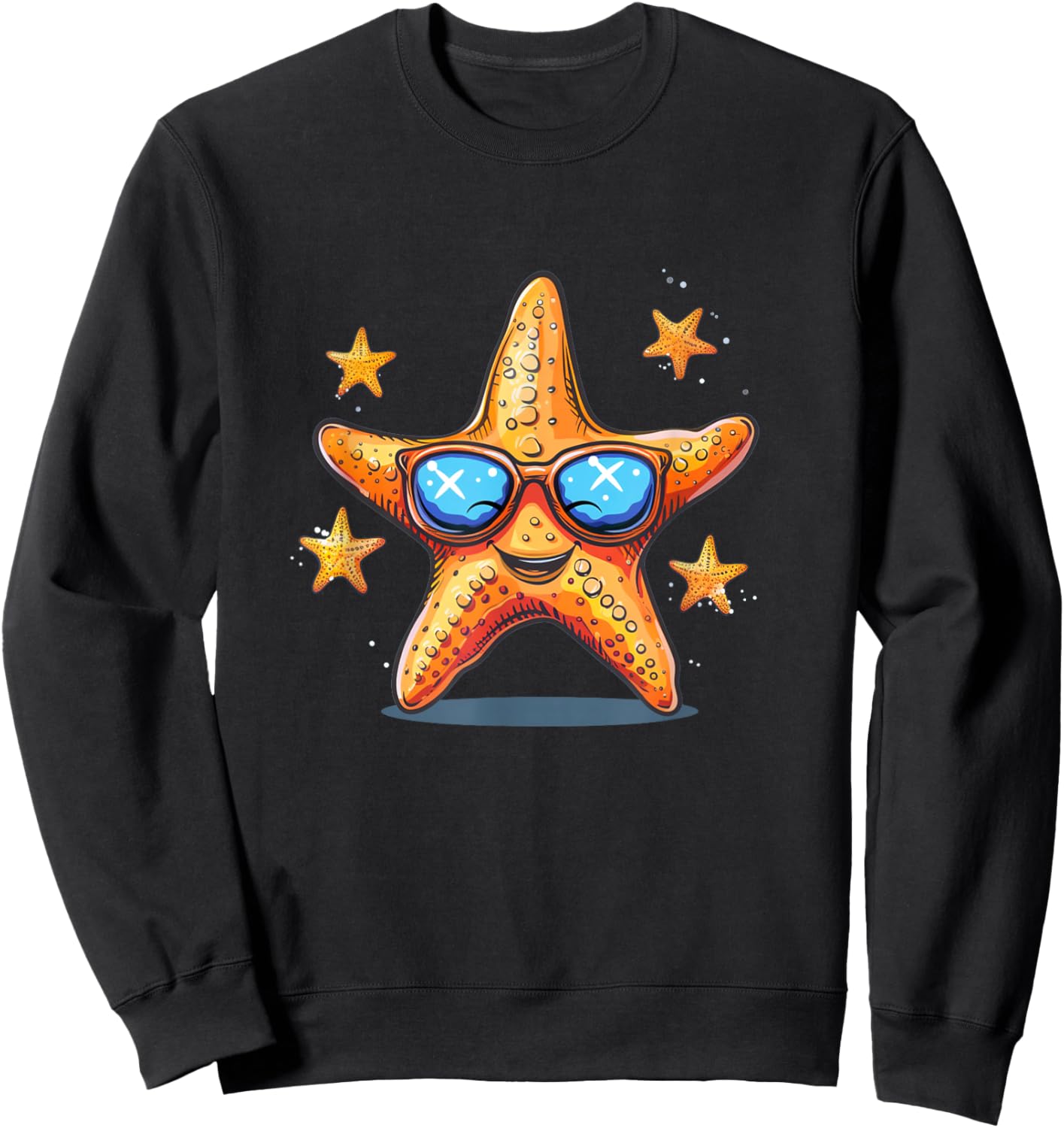 Smiling Starfish Sunglasses for funny Boys and Girls Sweatshirt - Sweatshirt | Black
