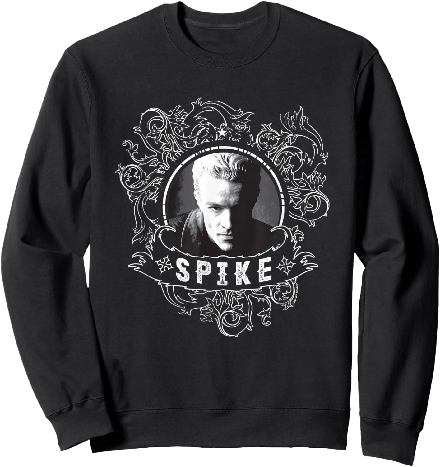 Buffy The Vampire Slayer Spike Faded Face Vintage Portrait Sweatshirt - Sweatshirt | Black