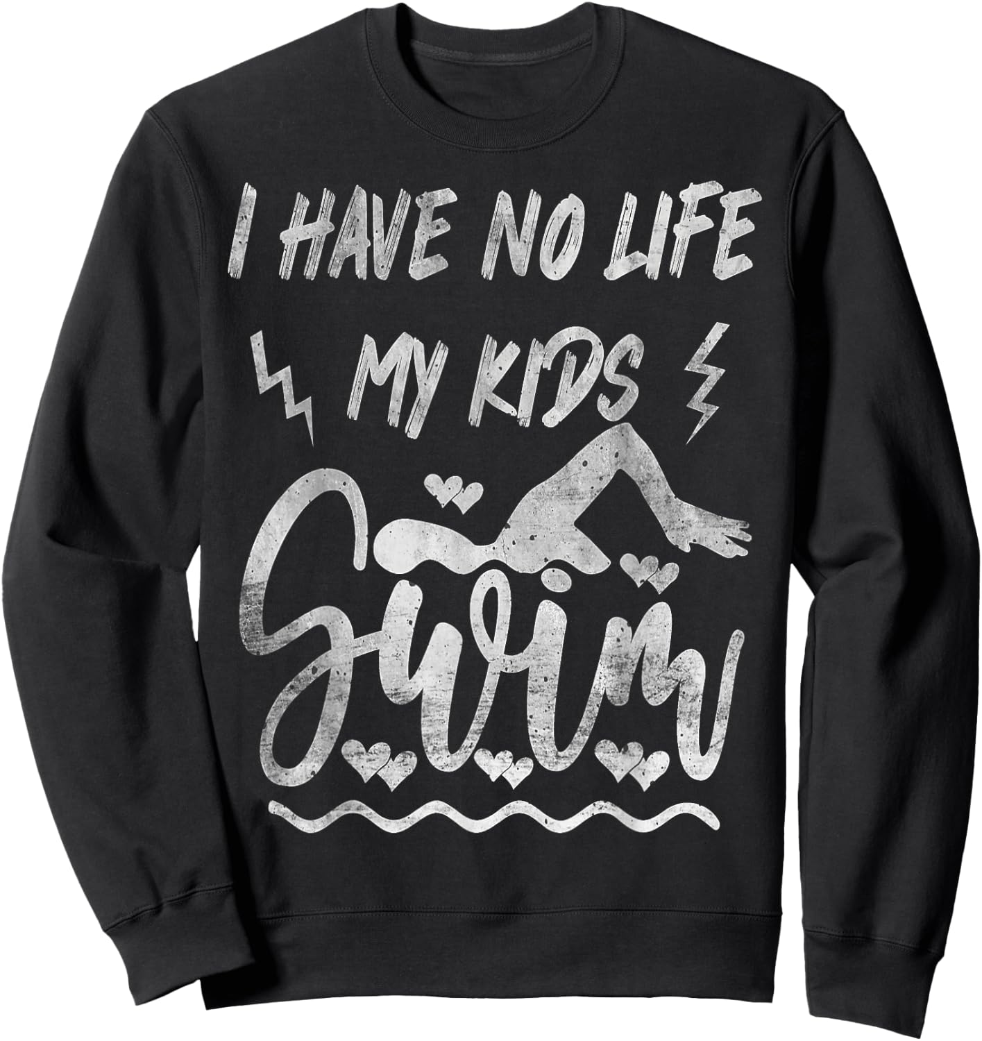 Funny Swim Mom Swim Dad Cool Swimming Swimmers Vintage Sweatshirt - Sweatshirt | Black