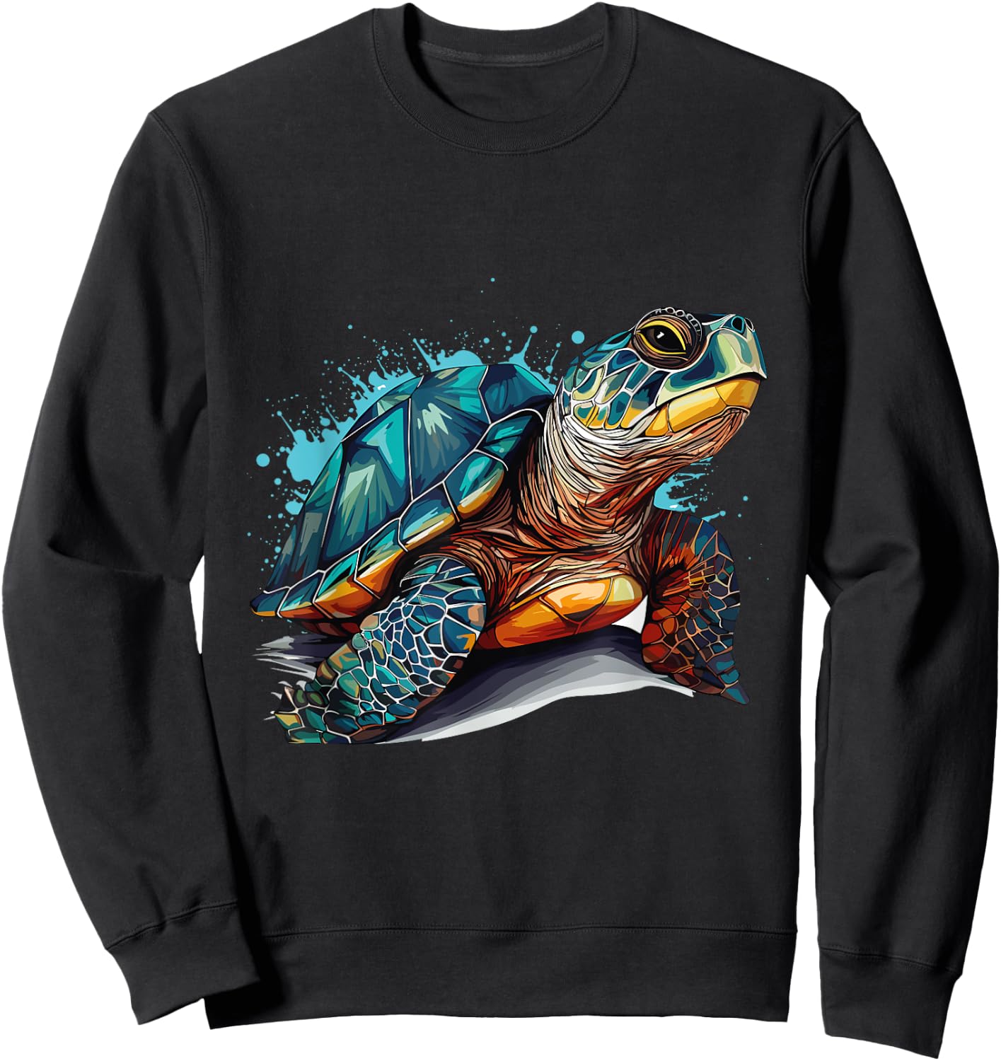 Sea Turtle in the Ocean, Turtles Lover Sweatshirt - Sweatshirt | Black