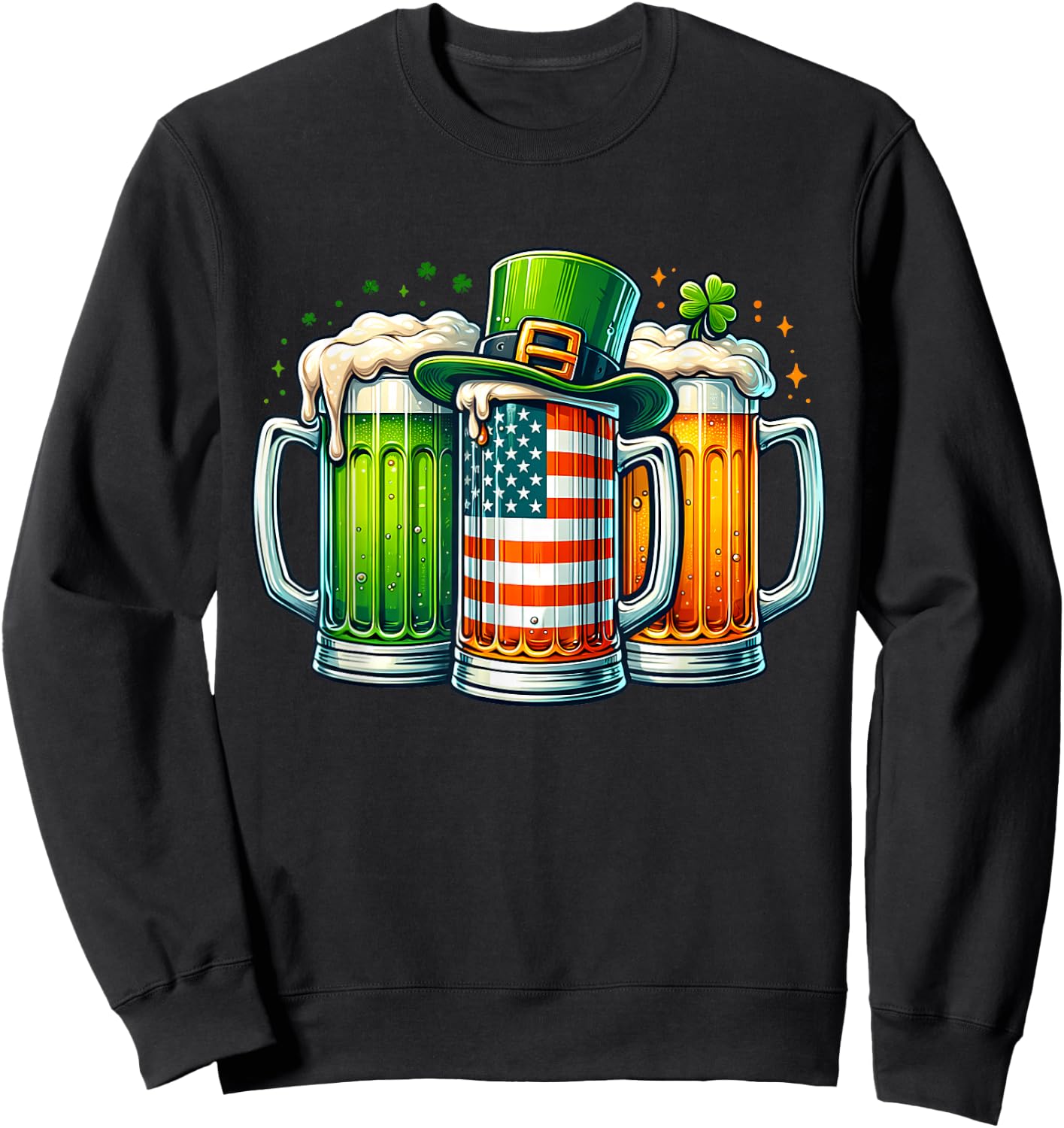 Irish Beer Ireland St Patricks Day Drinking Party Men Women Sweatshirt - Sweatshirt | Black