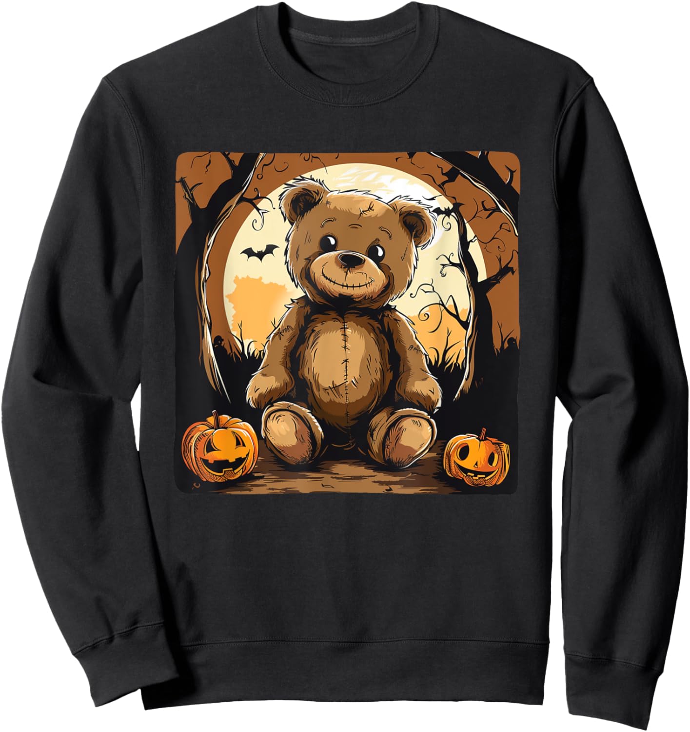 Smiling Halloween Teddy Bear Costume Sweatshirt - Sweatshirt | Black