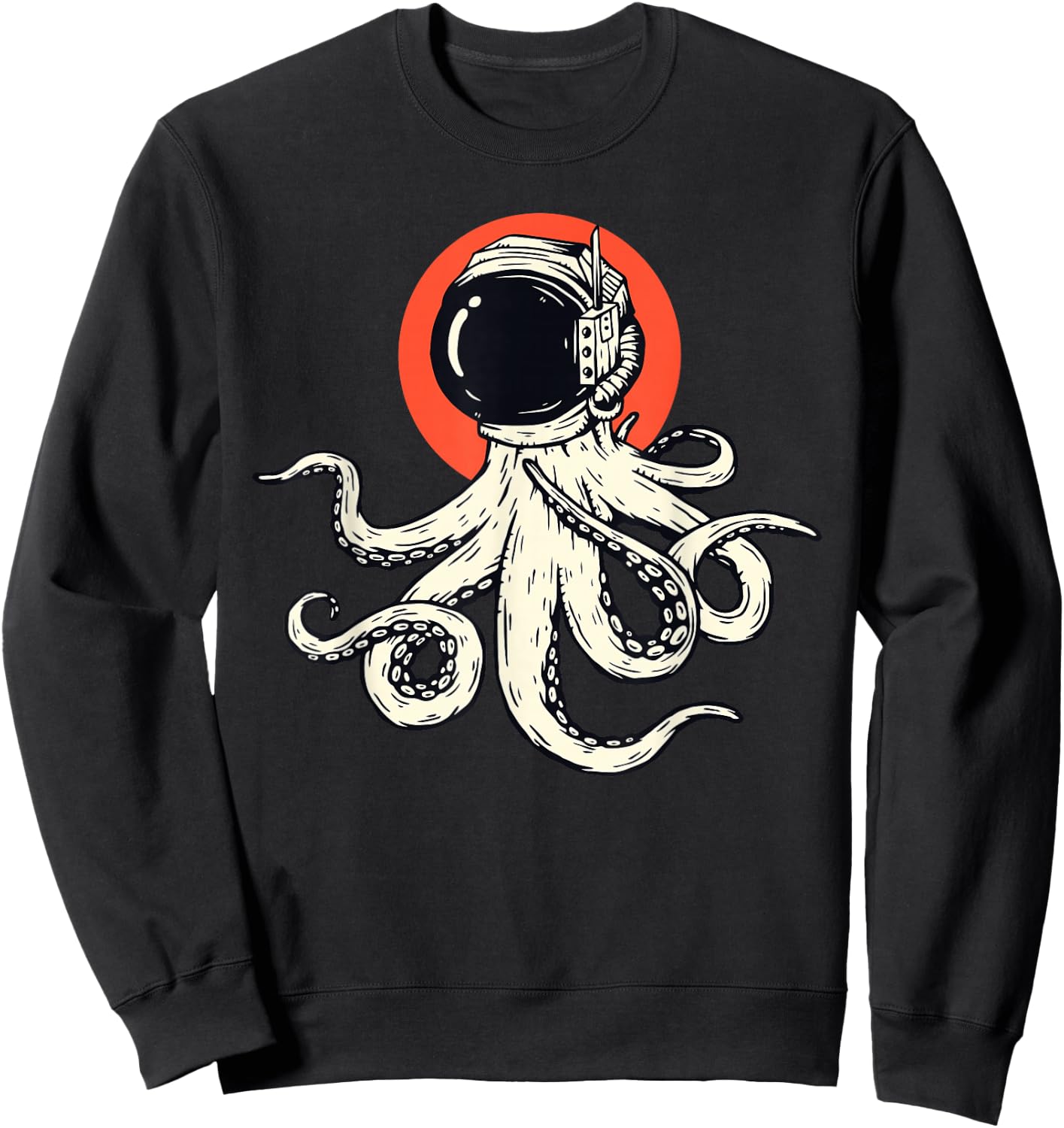 Funny Octopus Alien Gift Outer Space UFO Mars Scifi Sweatshirt - Sweatshirt | Black