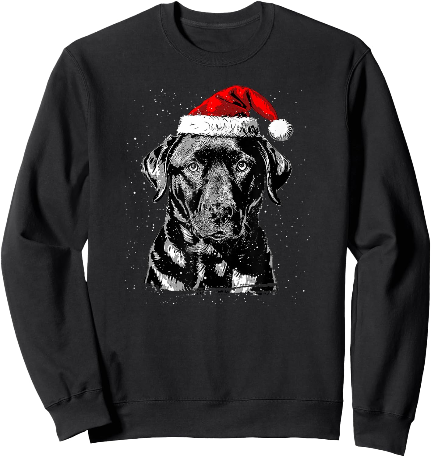 Labrador Retriever Santa Claus Hat Merry Christmas Dog X-Mas Men Women Kids Sweatshirt - Sweatshirt | Black