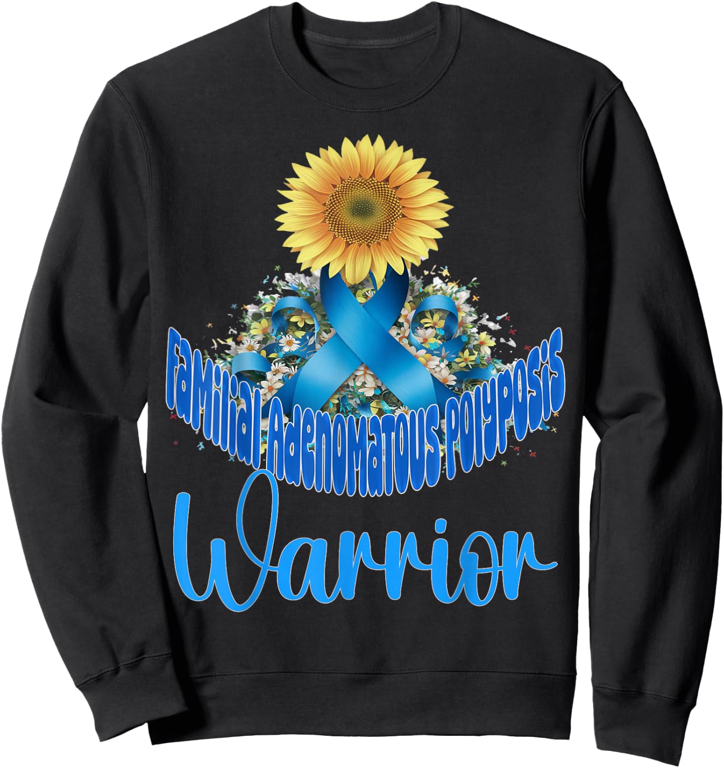 Familial adenomatous polyposis awareness sunflower Sweatshirt - Sweatshirt | Black