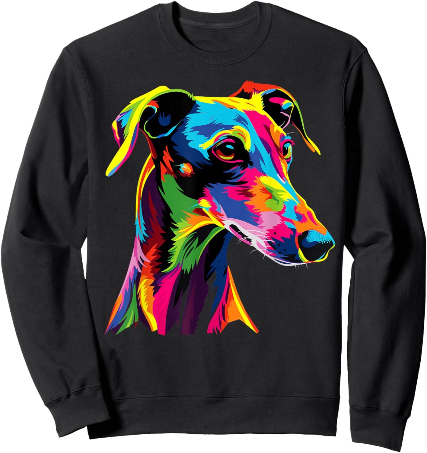 Greyhound Dog Colorful Pop Art Rainbow Sighthound Greyhounds Sweatshirt - Sweatshirt | Black