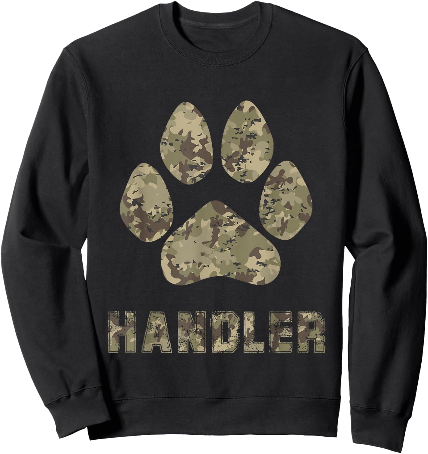 Army Camo MWD Military Working Dogs K-9 Handler Shirt Gift Sweatshirt - Sweatshirt | Black