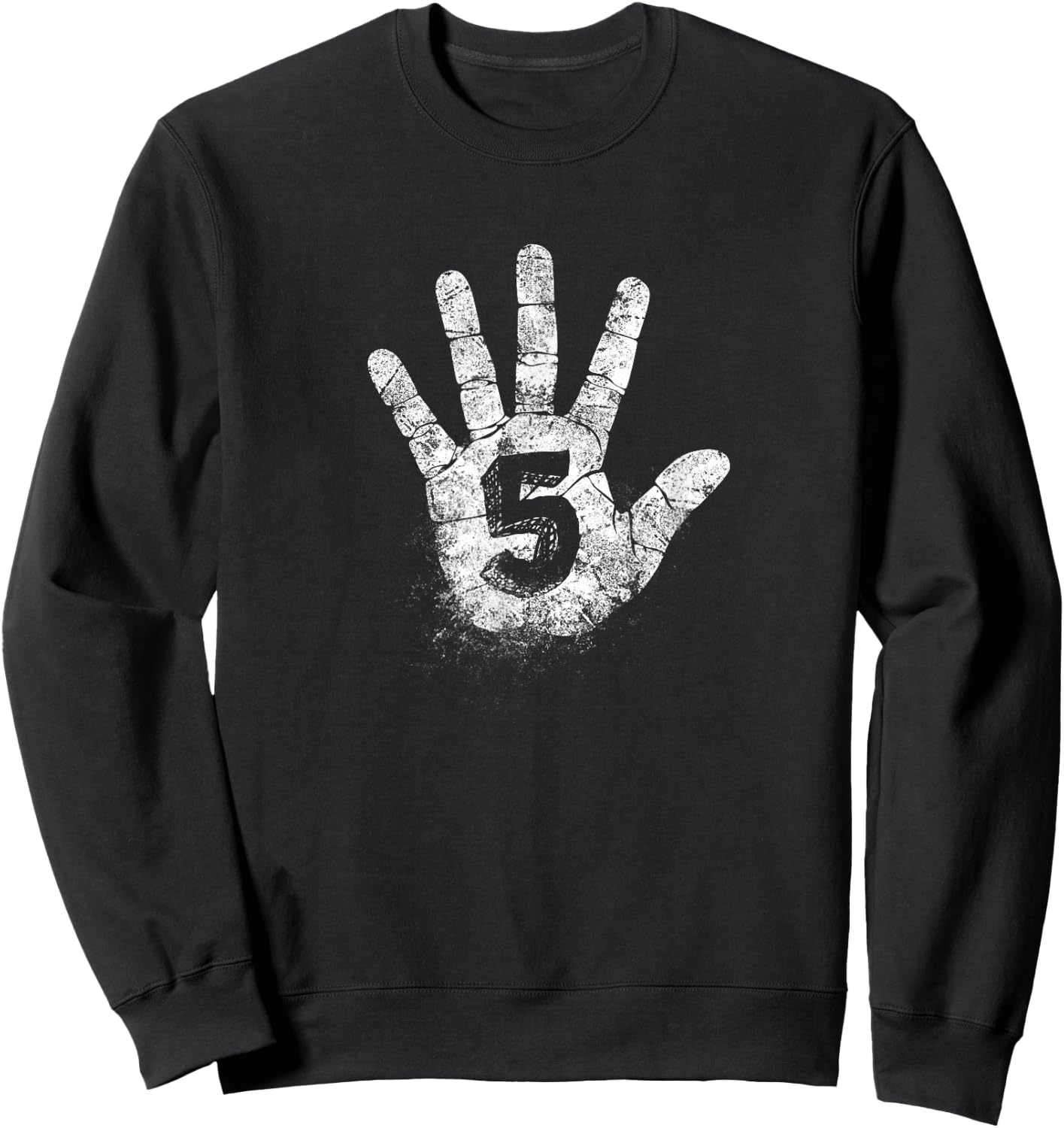 Number Five, 5 Hand Signs to Play Games High Academy Vintage Sweatshirt - Sweatshirt | Black