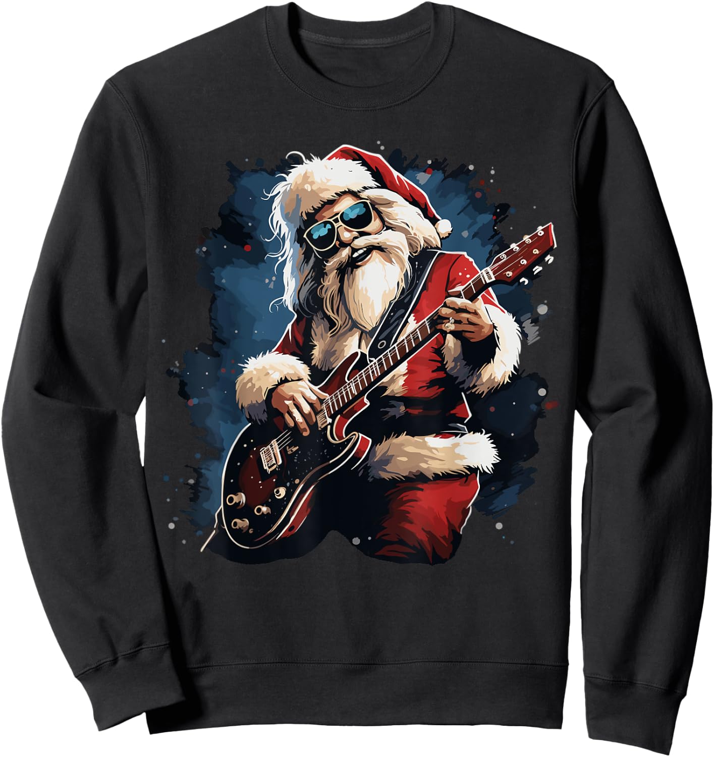 Have a Rock & Roll Christmas ROCK Santa Music lover Sweatshirt - Sweatshirt | Black