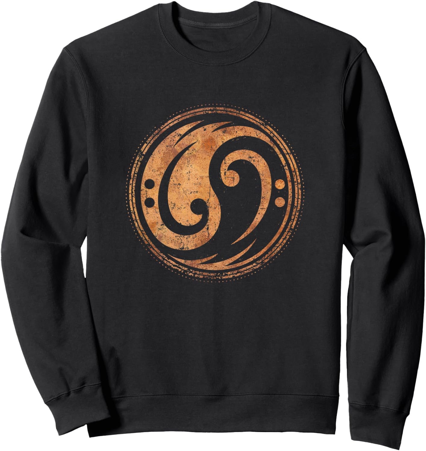 Bass Guitar Bass Clef Vintage Yin Yang for Bassist Sweatshirt - Sweatshirt | Black