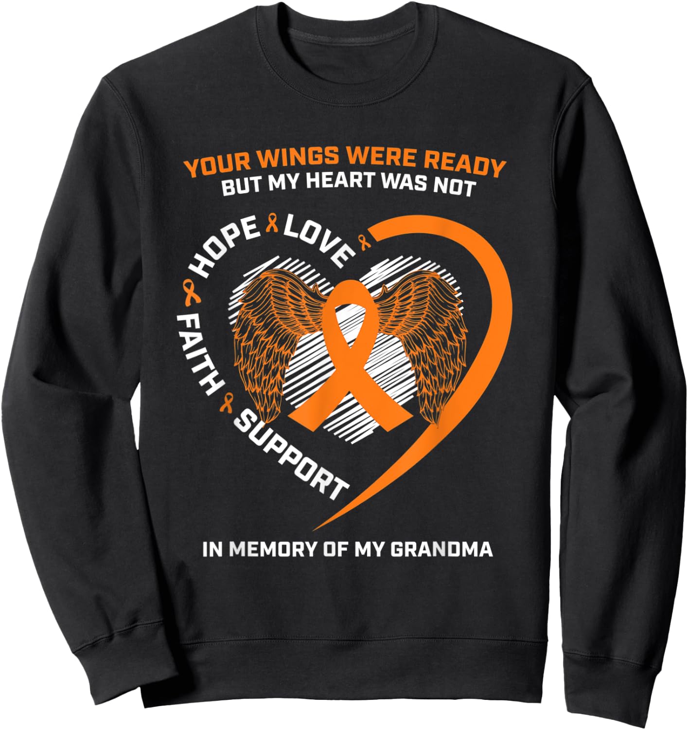 Gifts Kids Women Men Memory Of My Grandma Leukemia Awareness Sweatshirt - Sweatshirt | Black