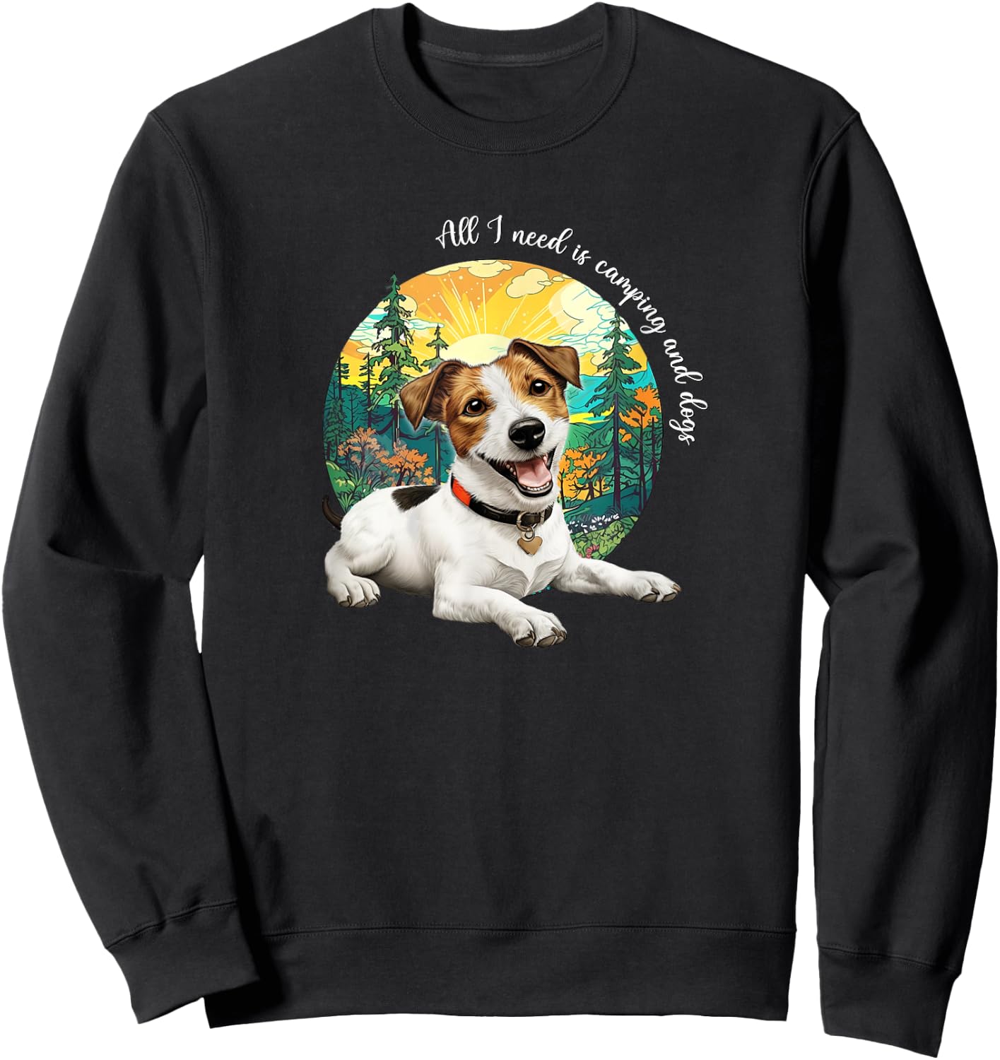 JRT Dog Lover Nature Camping Jack Russell Lover Sweatshirt - Sweatshirt | Black