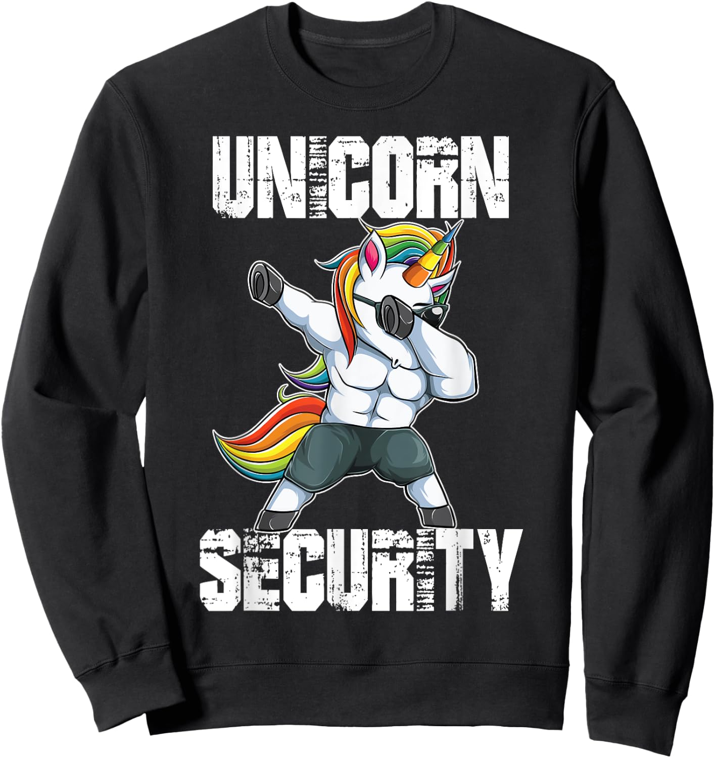 Unicorn Security Dad Mom Daughter Adult unicorn costume gift Sweatshirt - Sweatshirt | Black