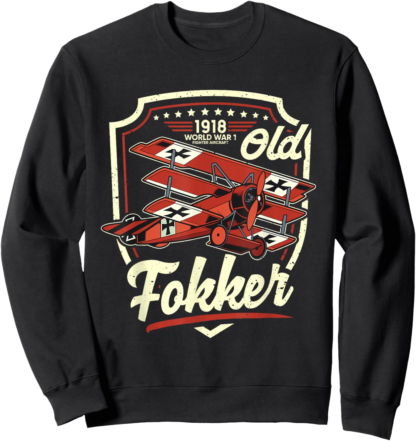 Altes Fokker WW1 aircraft German Fokker Sweatshirt - Sweatshirt | Black