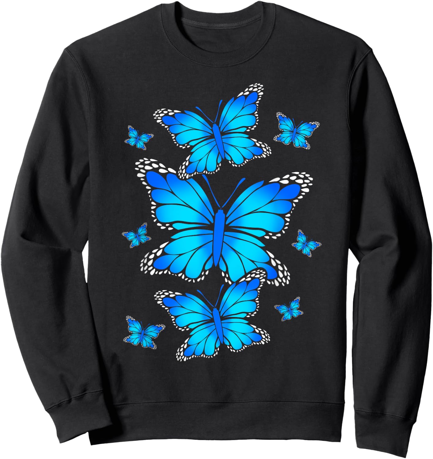 Blue Morpho Butterfly Sweatshirt - Sweatshirt | Black