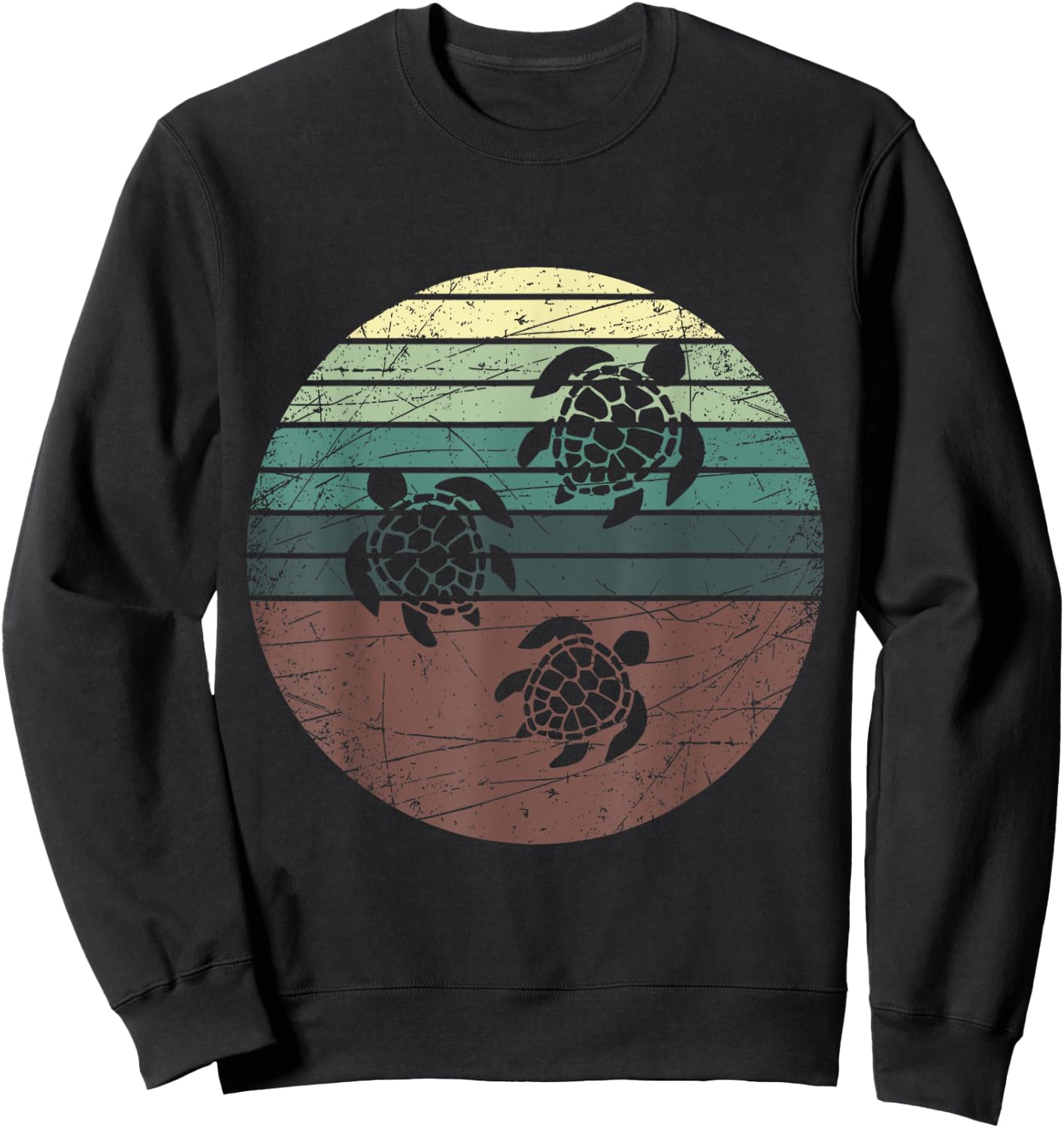 Retro Sea Turtle Sweatshirt - Sweatshirt | Black
