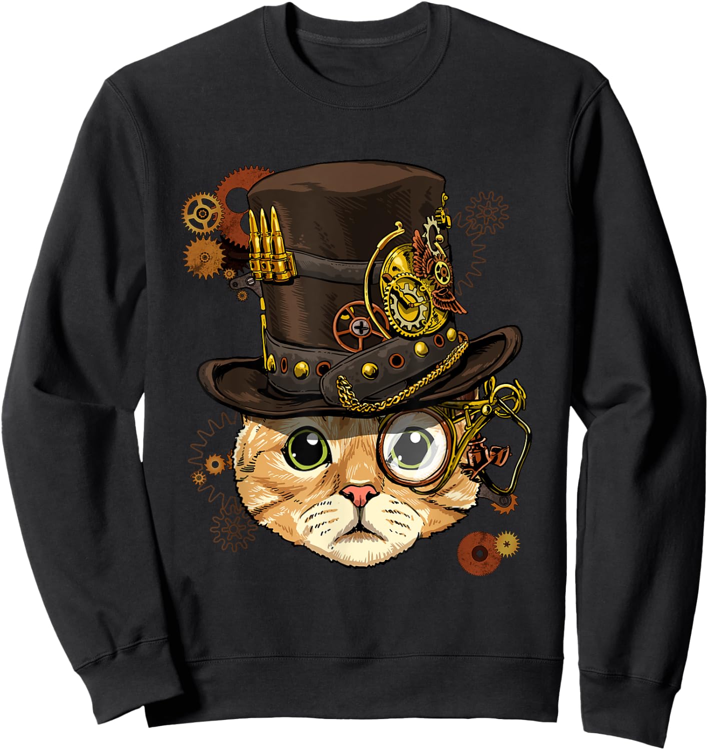 Cat Shirt Steampunk Cat Shirt Medieval Kitten Pet Cat Lover Sweatshirt - Sweatshirt | Black