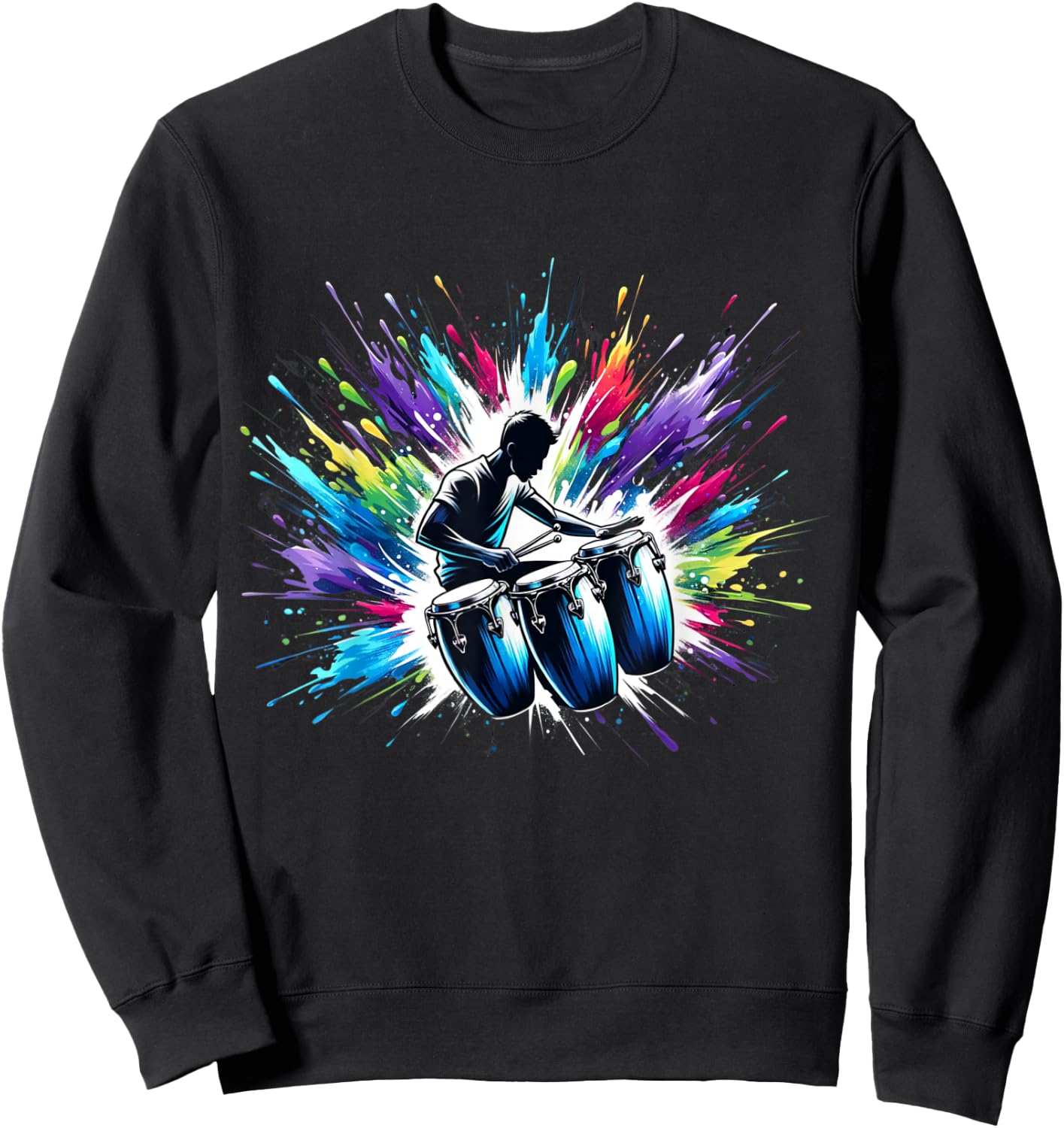 Cool Conga Player Congas Art Music Instrument Musician Sweatshirt - Sweatshirt | Black