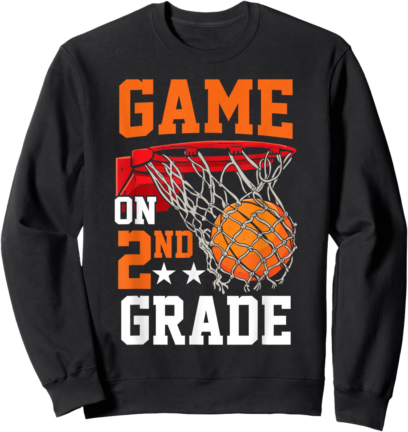 Second Grade Game on Basketball Back To School 2nd Grade Sweatshirt - Sweatshirt | Black