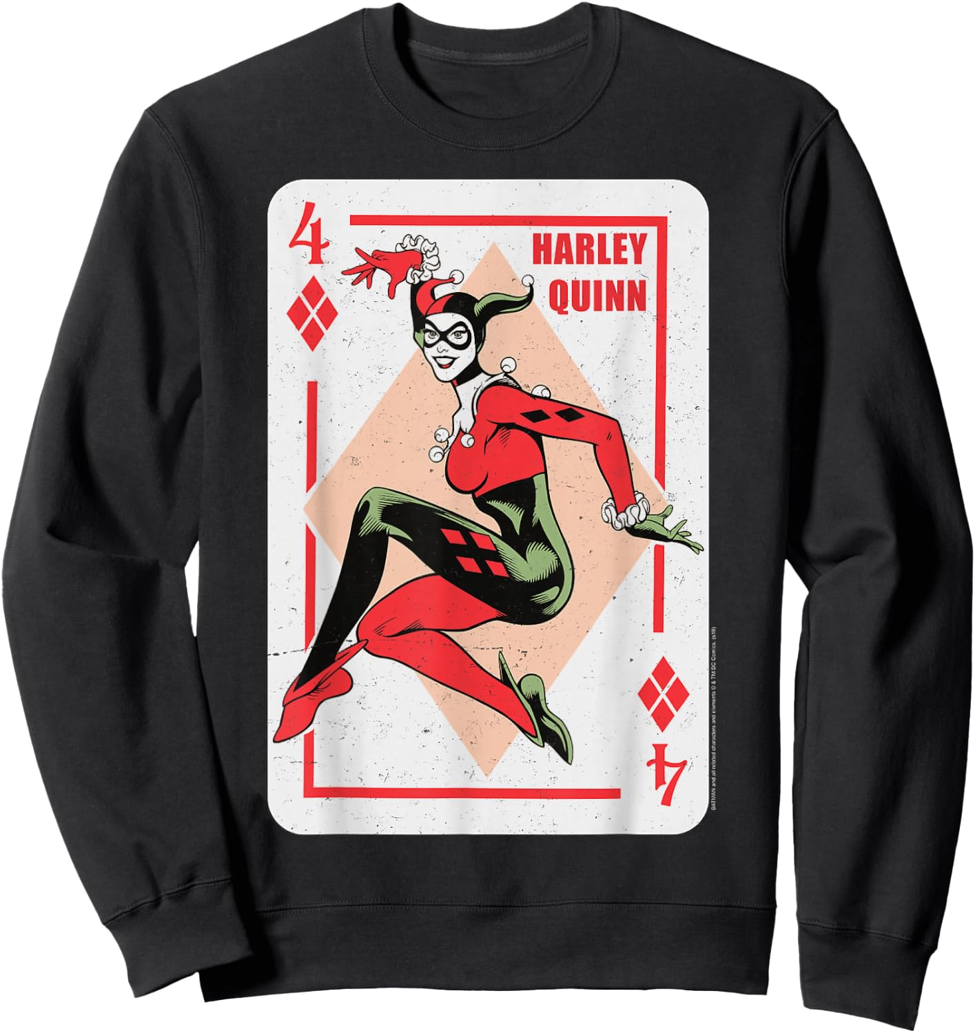 DC Comics Batman Harley Quinn Playing Card Small Sweatshirt - Sweatshirt | Black