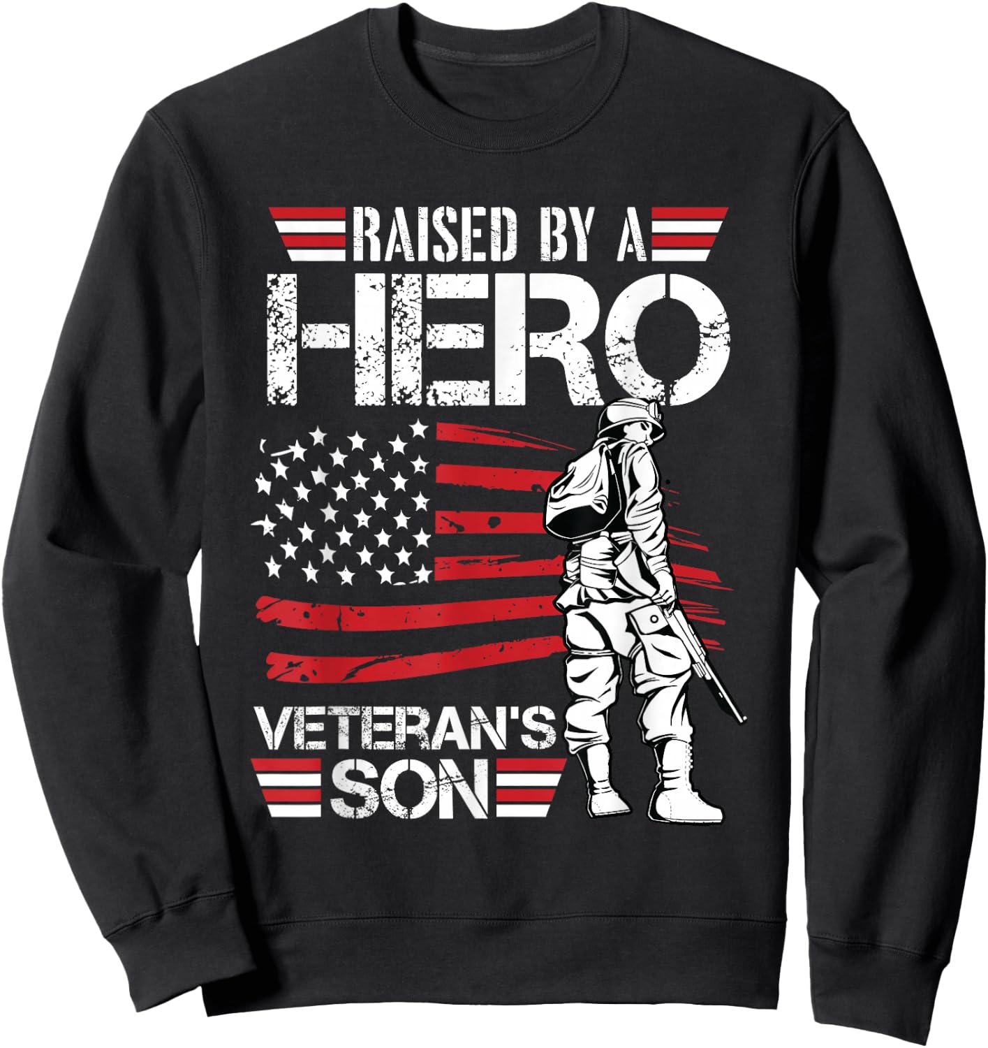 Veteran Son Month Of The Military Child Army Soldier Kids Sweatshirt - Sweatshirt | Black