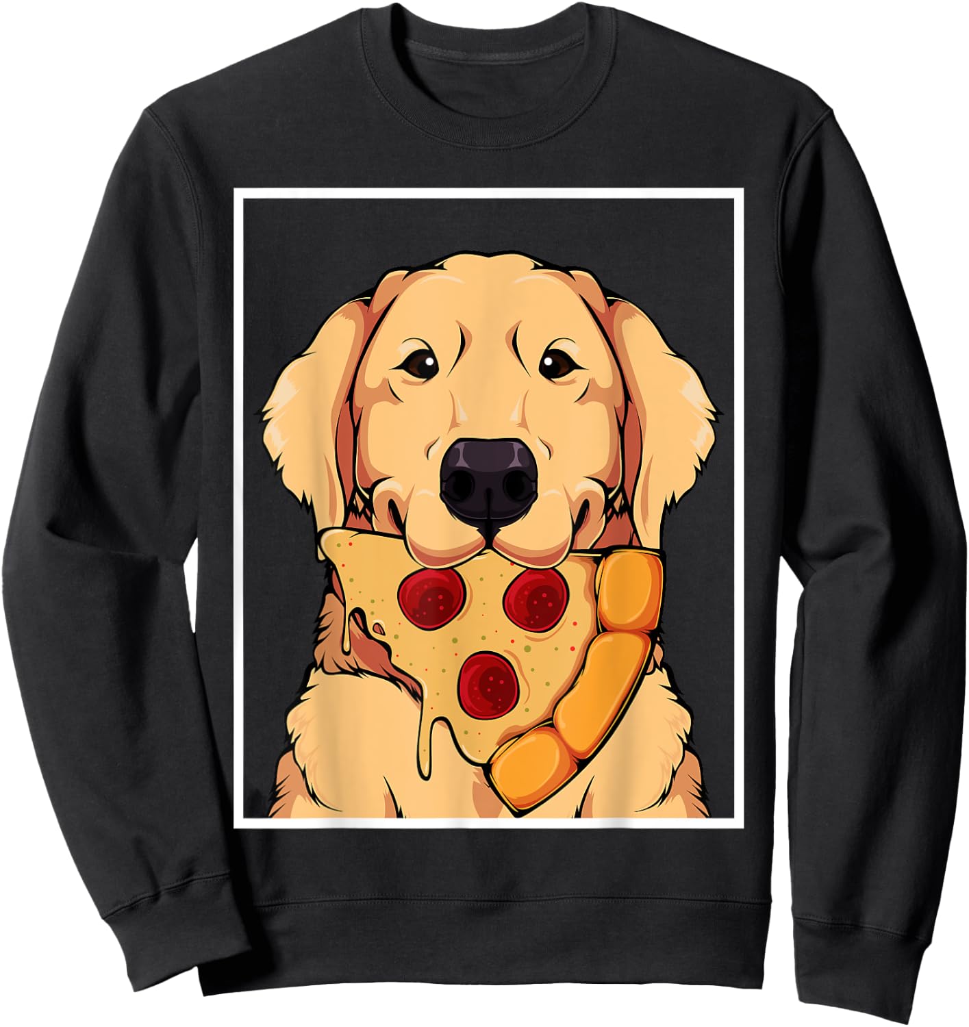 Labrador Golden Retriever Dog Owner Pizza Dogs Mum Men Women Sweatshirt - Sweatshirt | Black