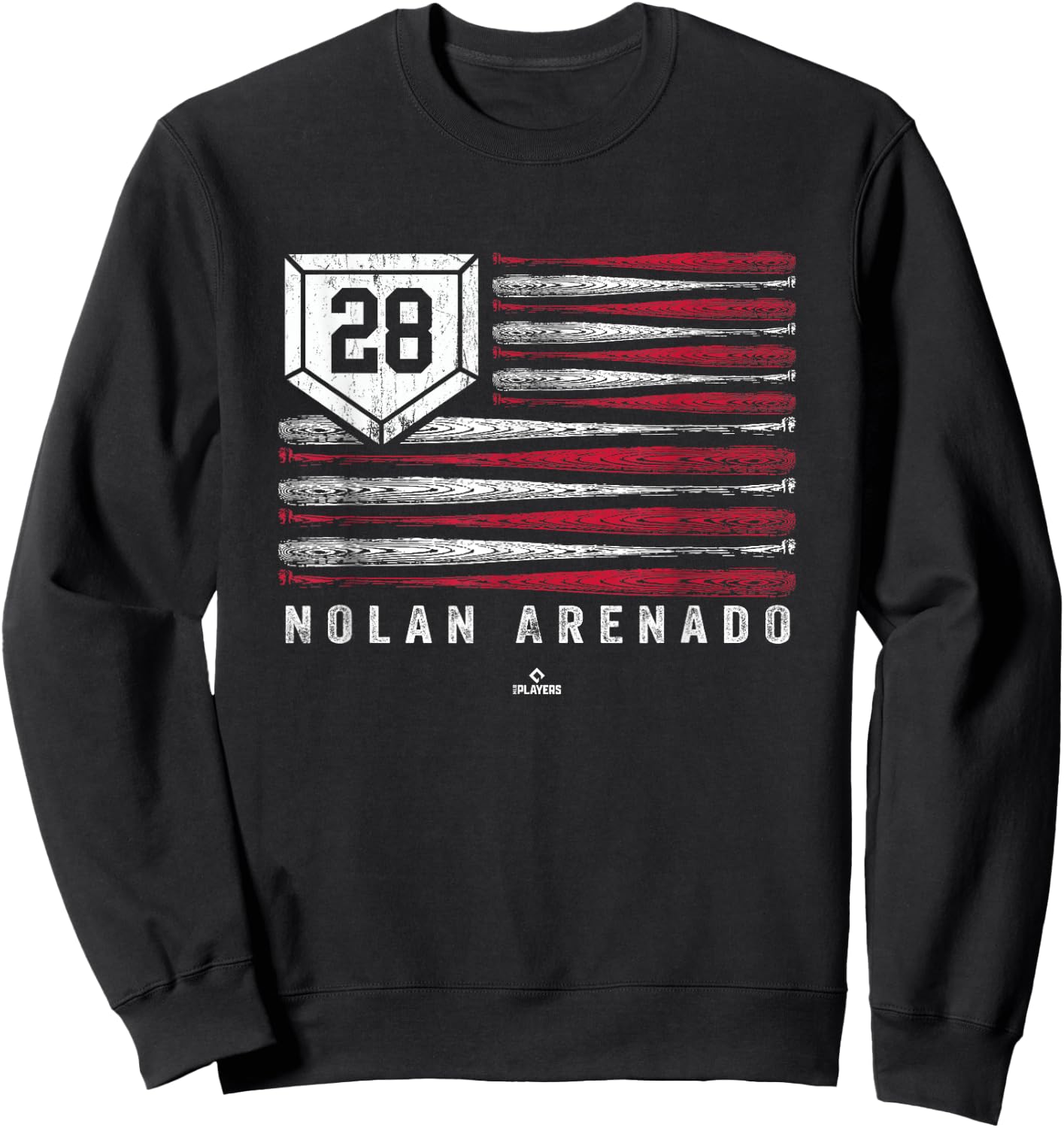 Vintage US Flag Baseball Stripes Nolan Arenado St Louis Sweatshirt - Sweatshirt | Black