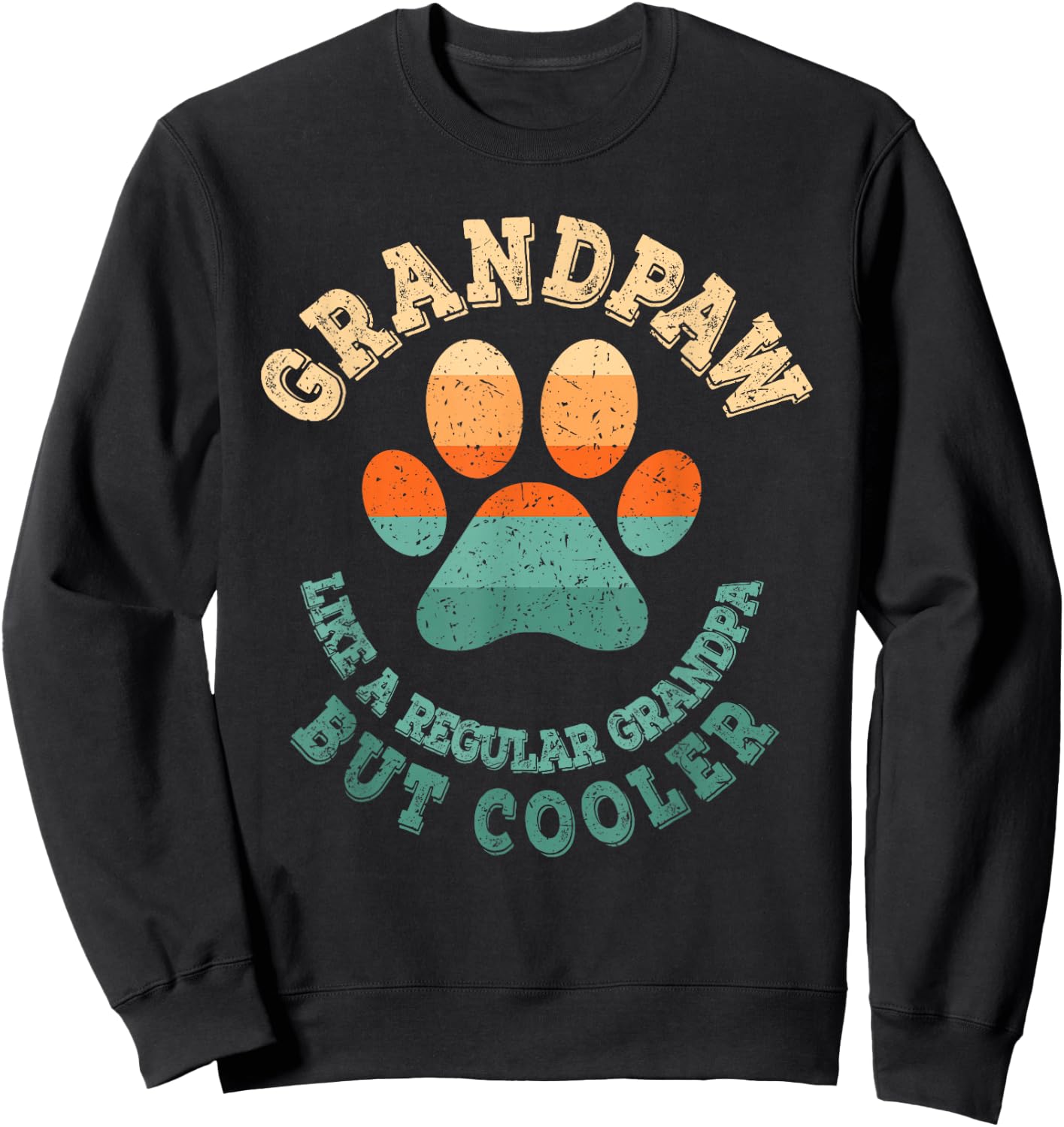 Grandpaw Dog Grandpa Grandfather Funny Grand Paw Retro Men Sweatshirt - Sweatshirt | Black