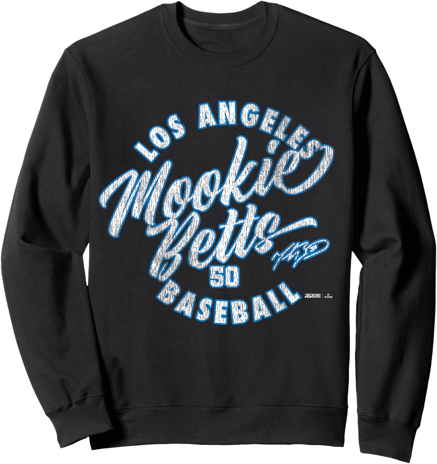Mookie Betts Los Angeles Baseball Vintage Cursive MLBPA Sweatshirt - Sweatshirt | Black