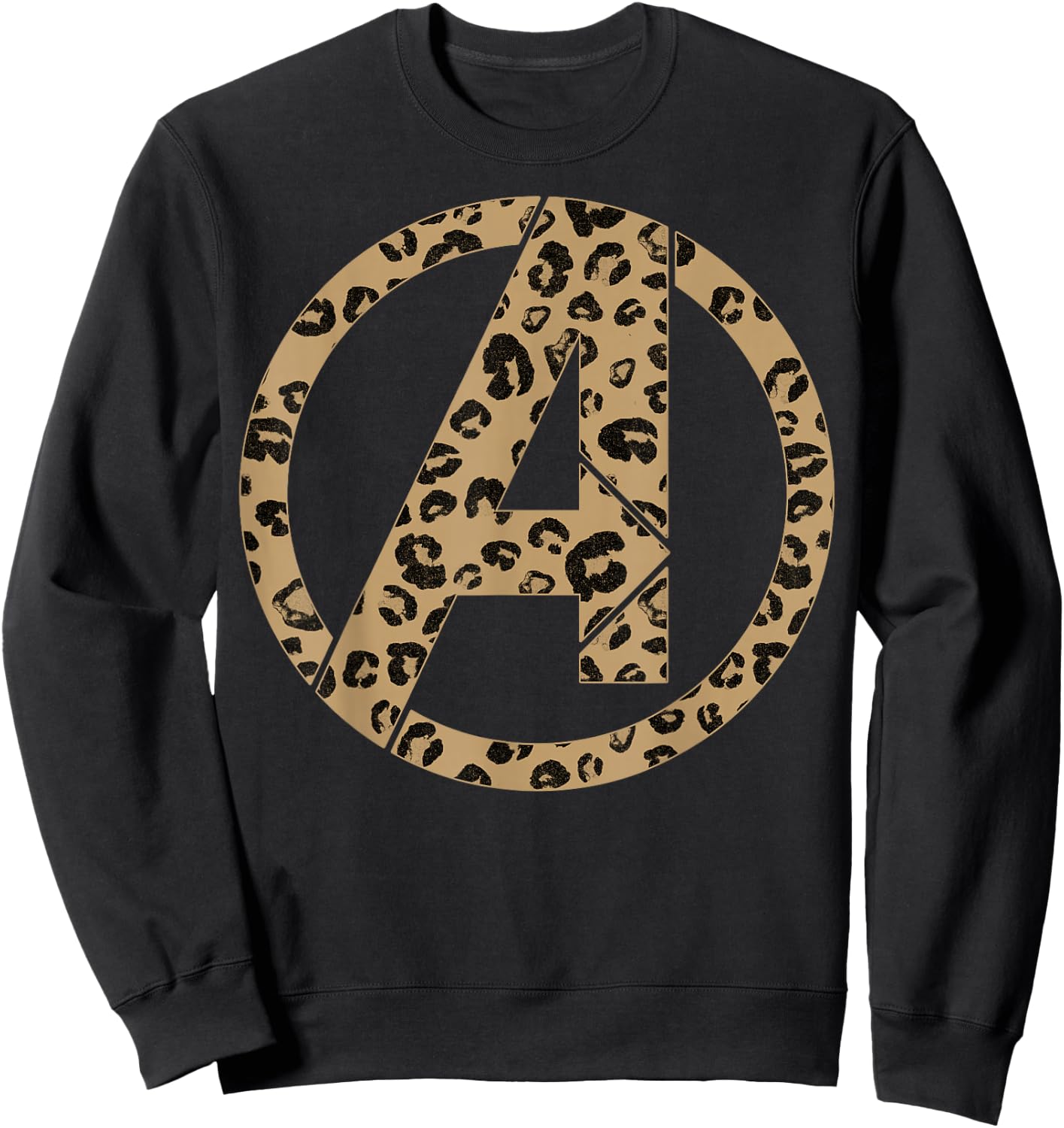 Marvel Avengers Leopard Logo Fill Sweatshirt - Sweatshirt | Black