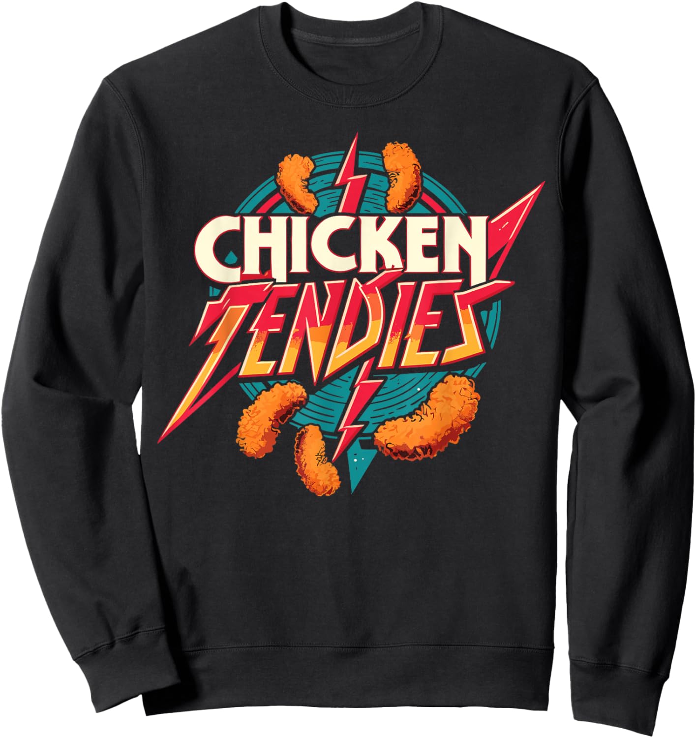 Chicken Tendies Heavy Metal World Tour Hardcore Music Sweatshirt - Sweatshirt | Black