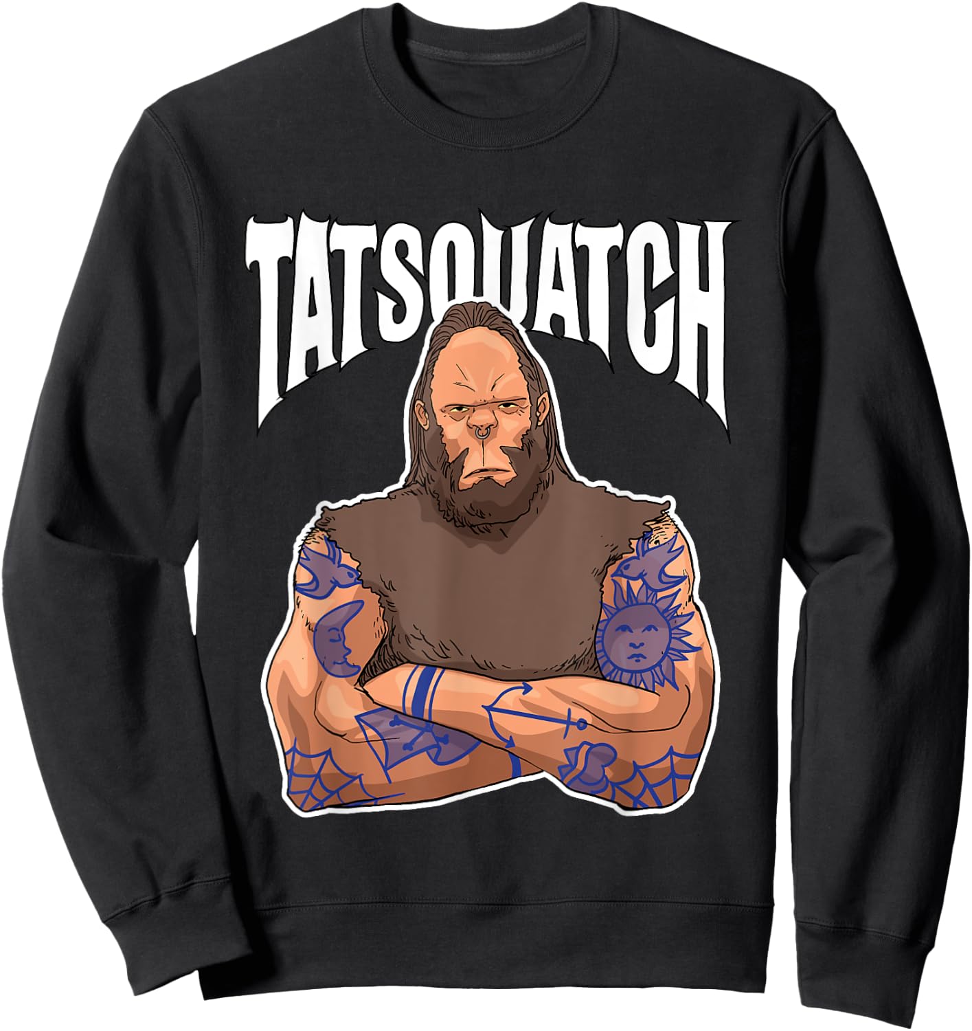Funny Tattoo Inked Bigfoot Tatsquatch for Sasquatch Believer Sweatshirt - Sweatshirt | Black