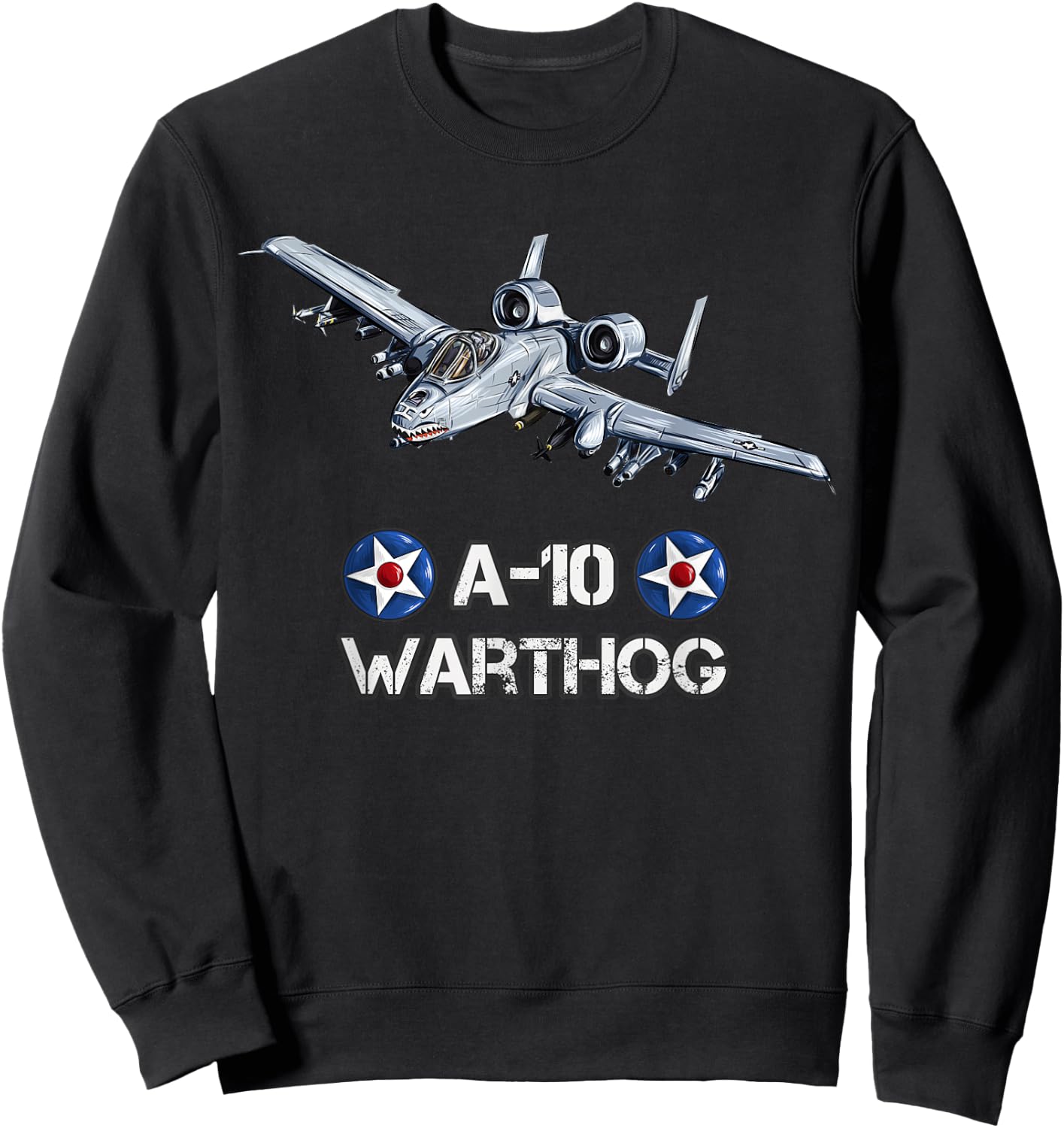 American Military Fighter Bomber A10 Warthog Sweatshirt - Sweatshirt | Black