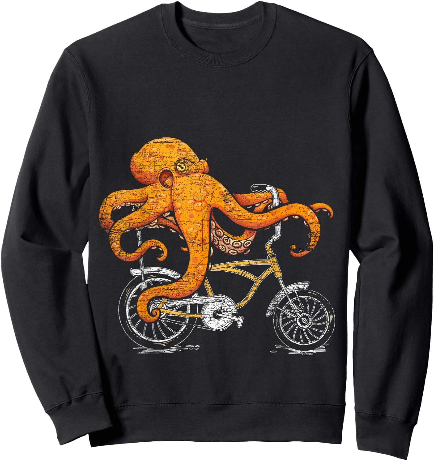 Octopus Riding A Bike Sweatshirt - Sweatshirt | Black